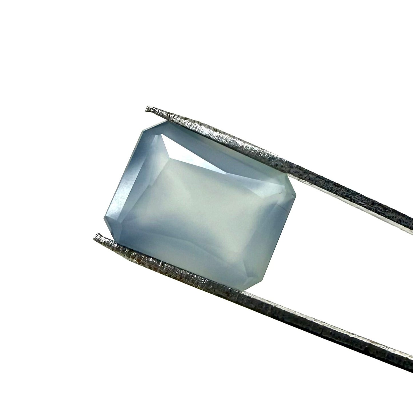 Grey Hues Chalcedony Emerald cut 4.45 Ct