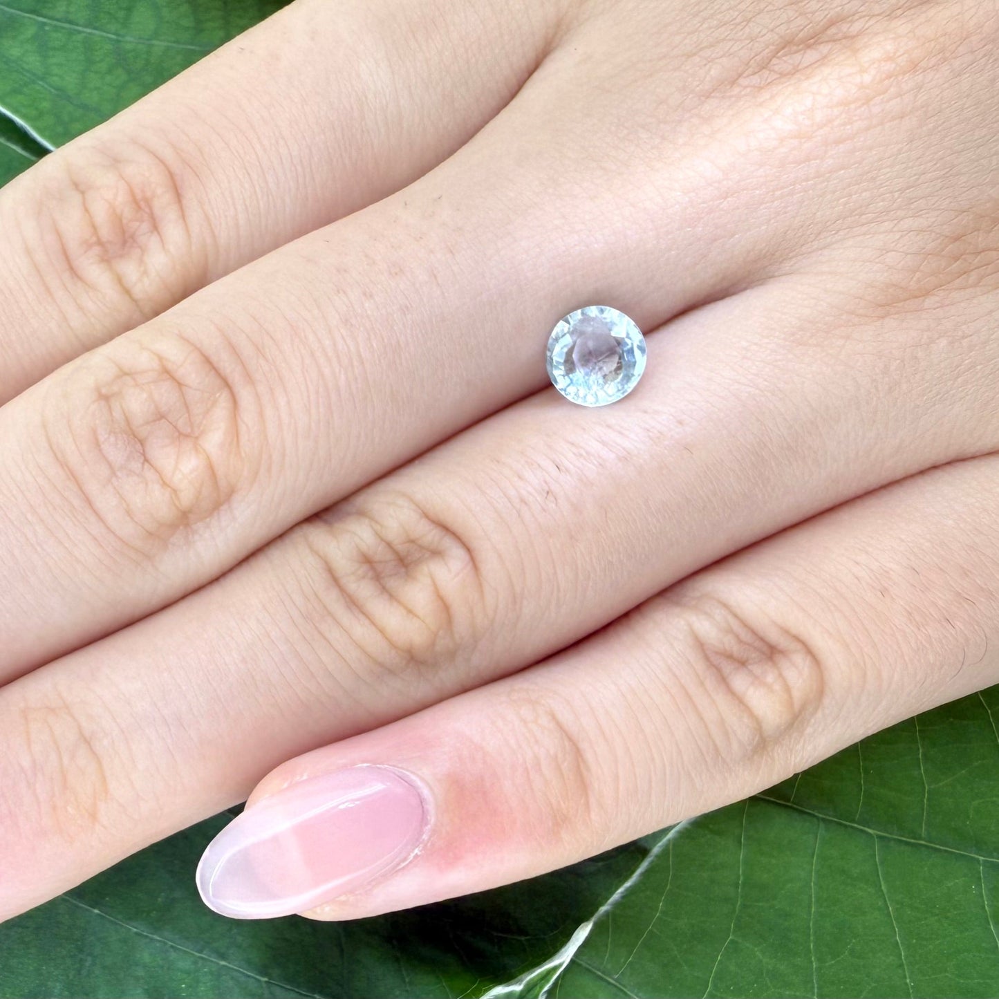 Natural Pale Blue Aquamarine gemstone, round