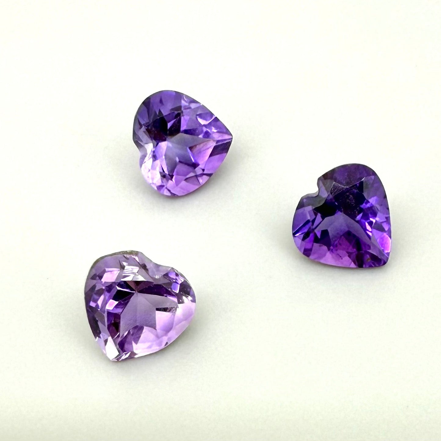 Vibrant Purple-Pink Amethyst Set Heart 3.39 Ct