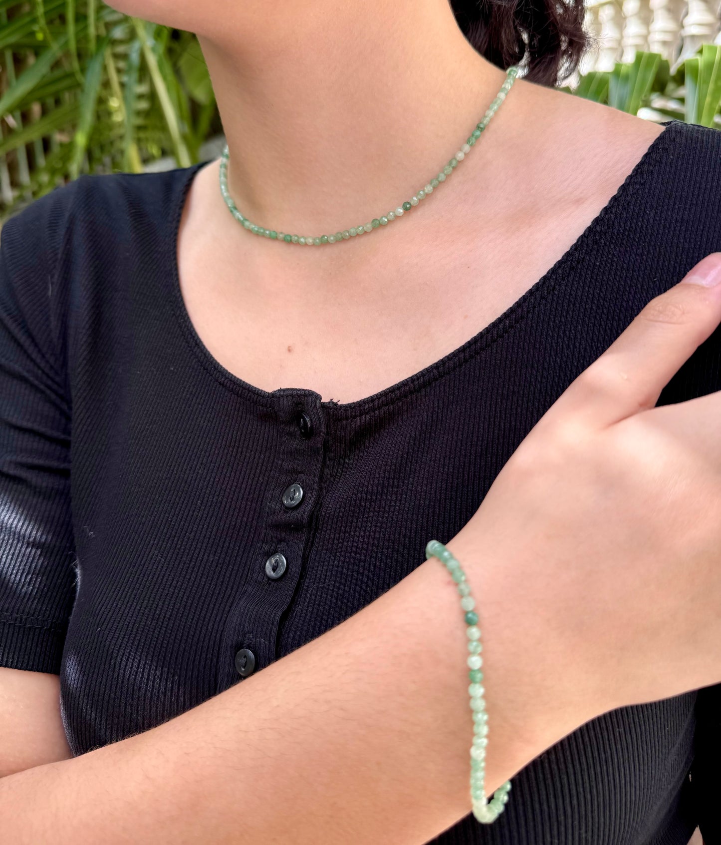 Fine Aventurine gemstone beads Necklace & Bracelet