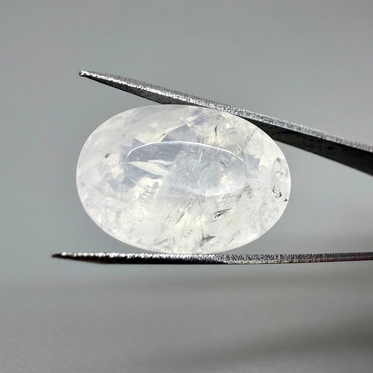 Milky White Rutilated Quartz Oval 14.7 Ct