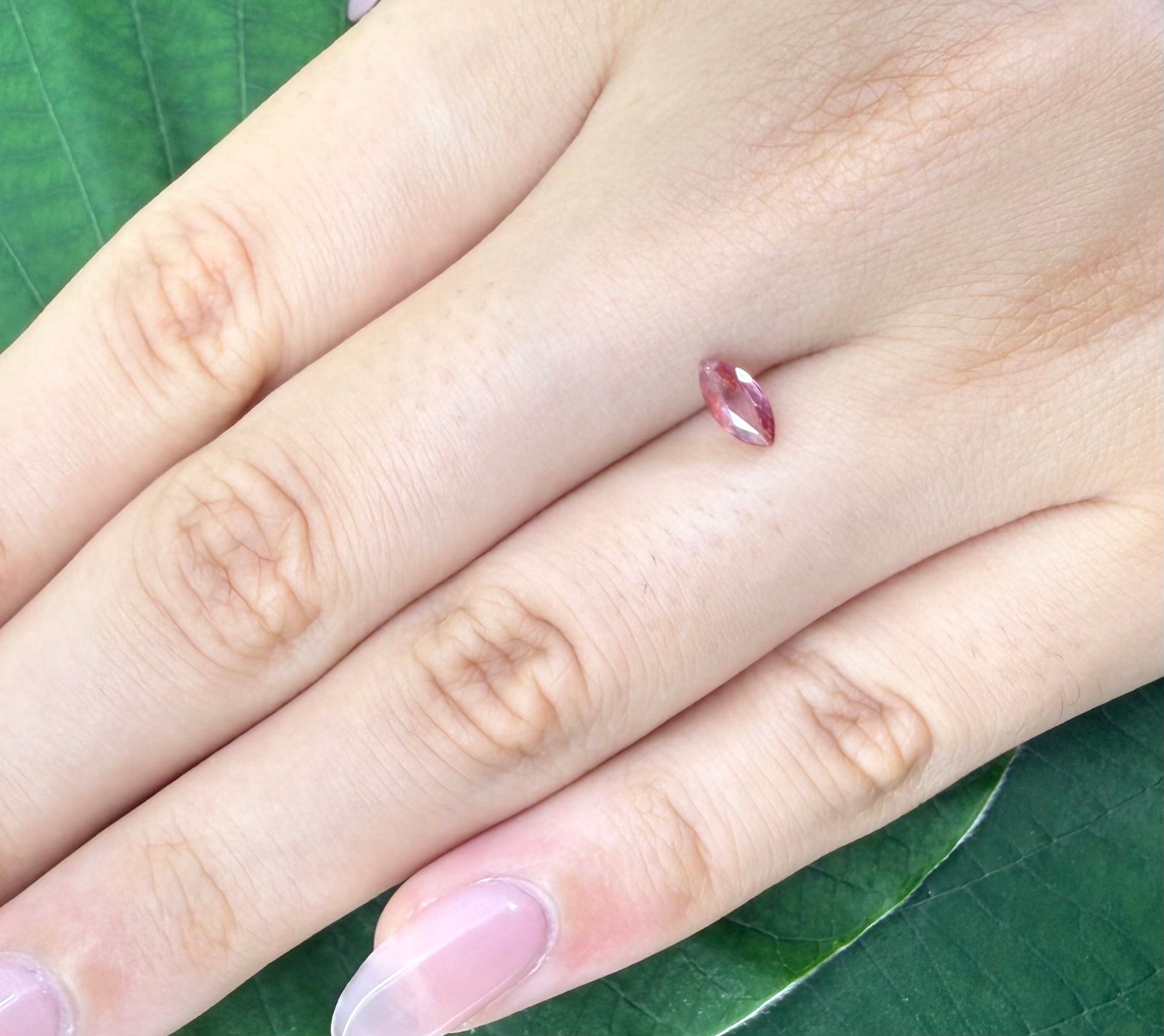 Loose Pink Orange Sapphire gemstone marquise cut
