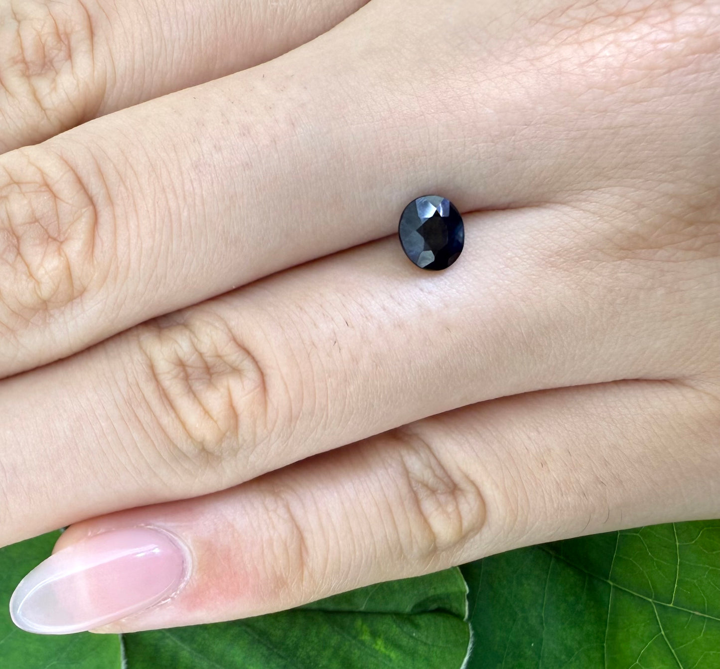 Blue with Green Sapphire Oval 0.96 Ct