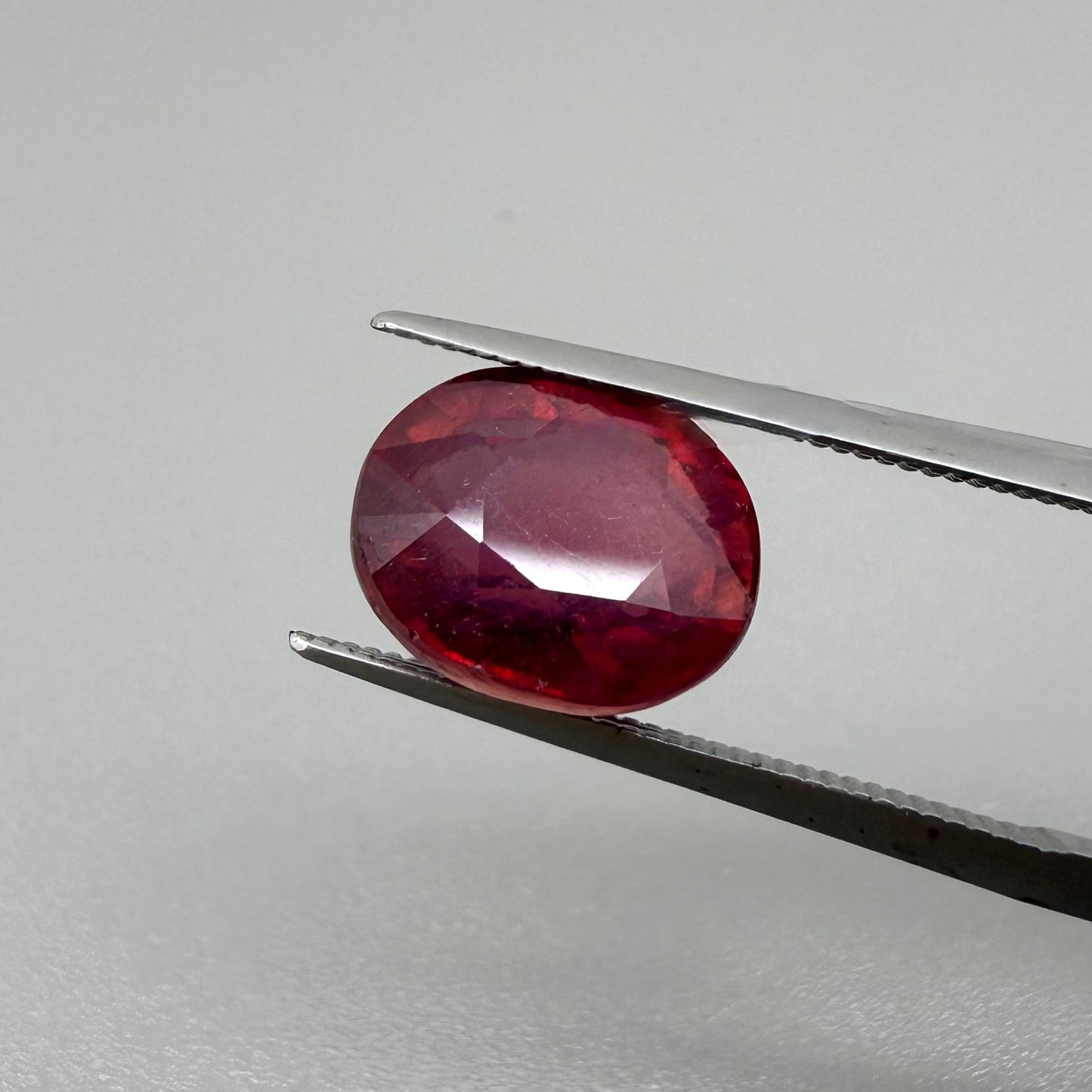 Pinkish Red Ruby Oval 6.3 Ct