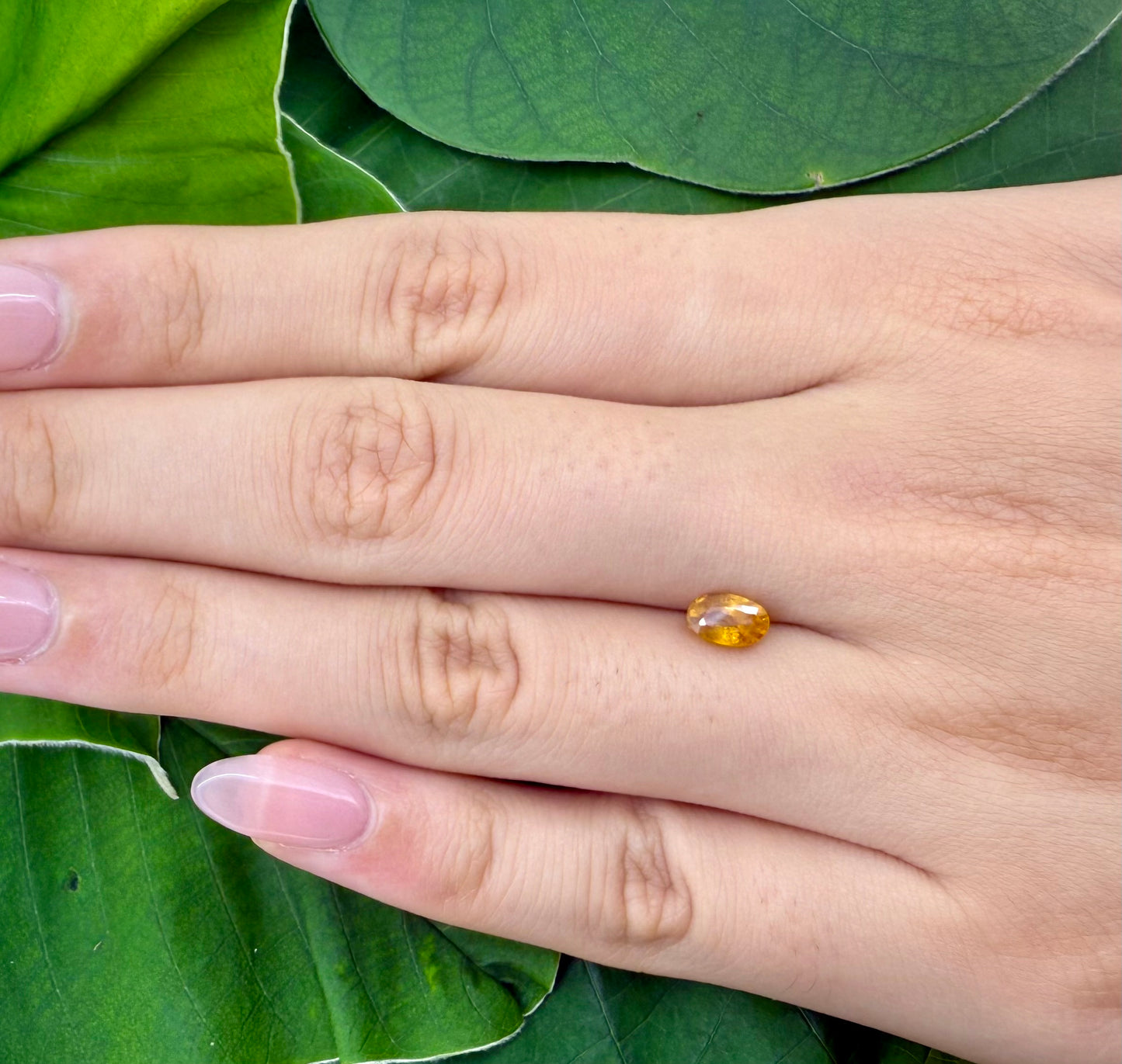 Orange-Yellow Sapphire Oval 0.83 Ct