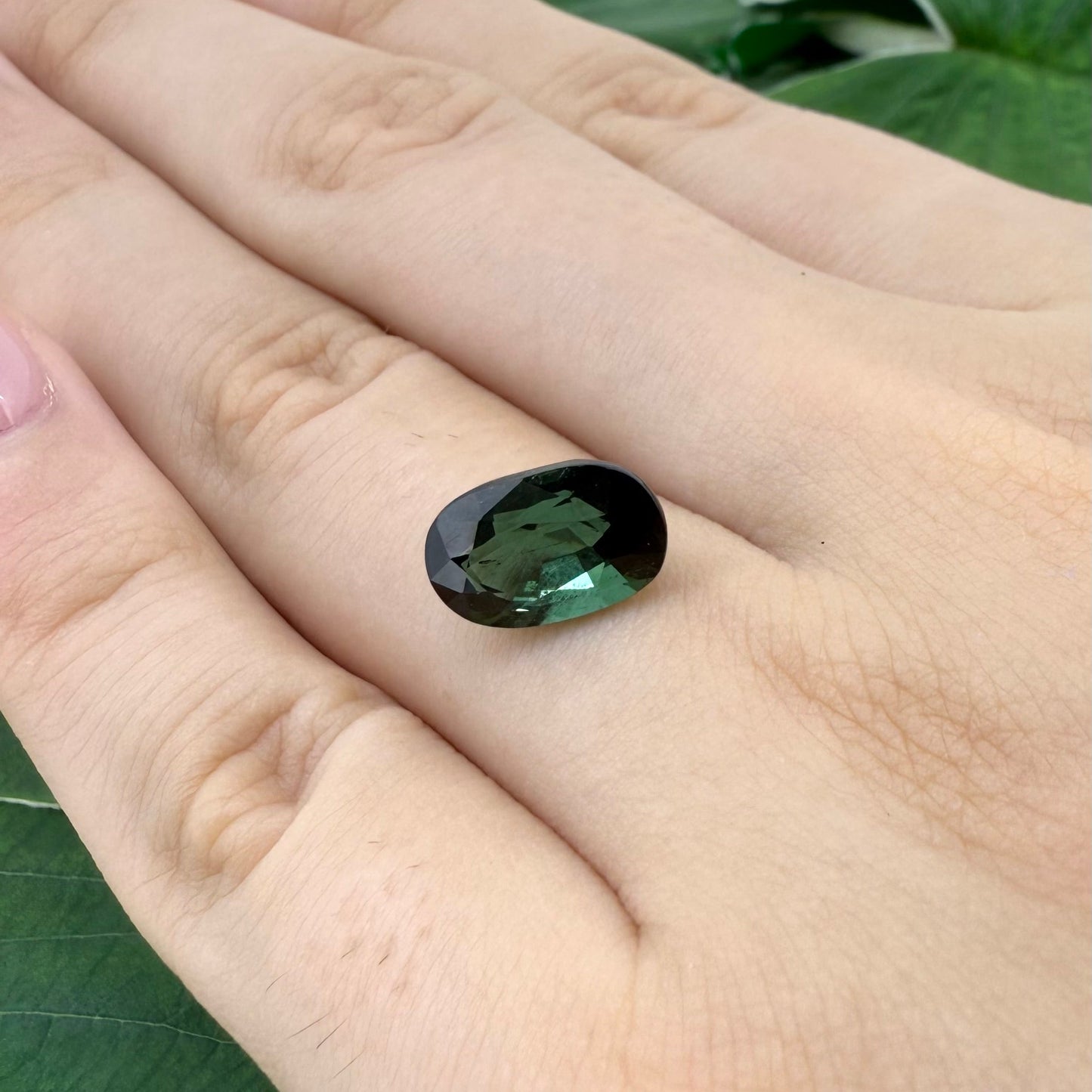 Loose Green Tourmaline gemstone, oval shape