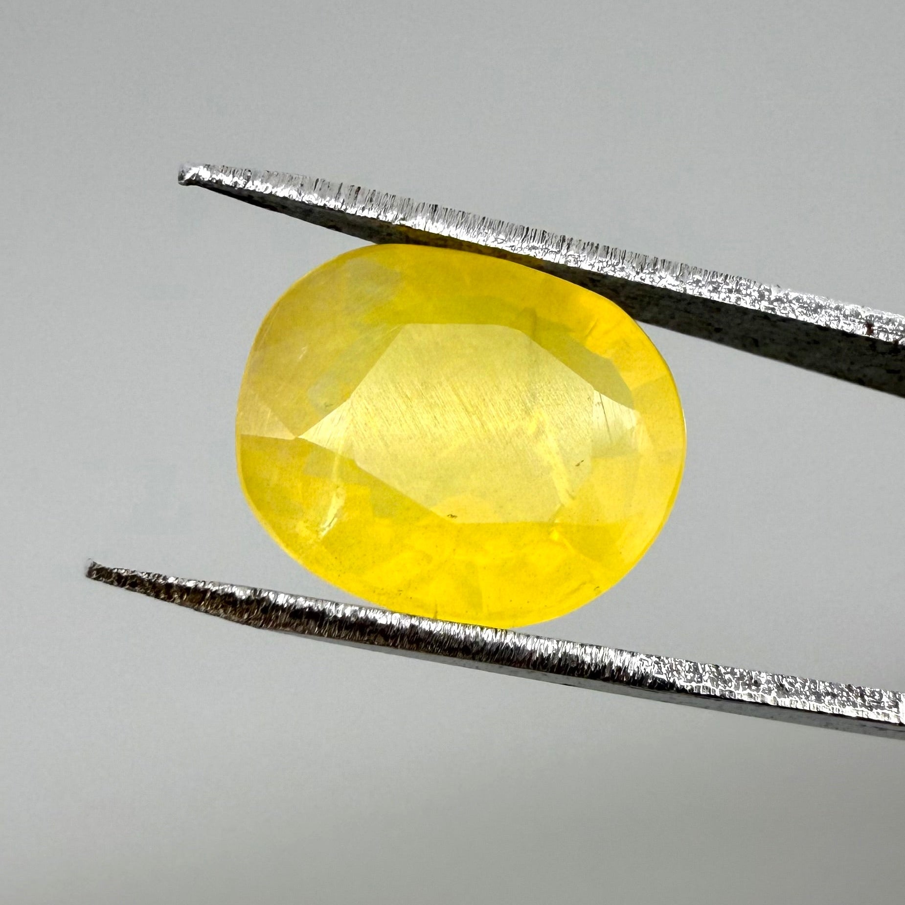 Natural Yellow Fire Opal gemstone, oval cut
