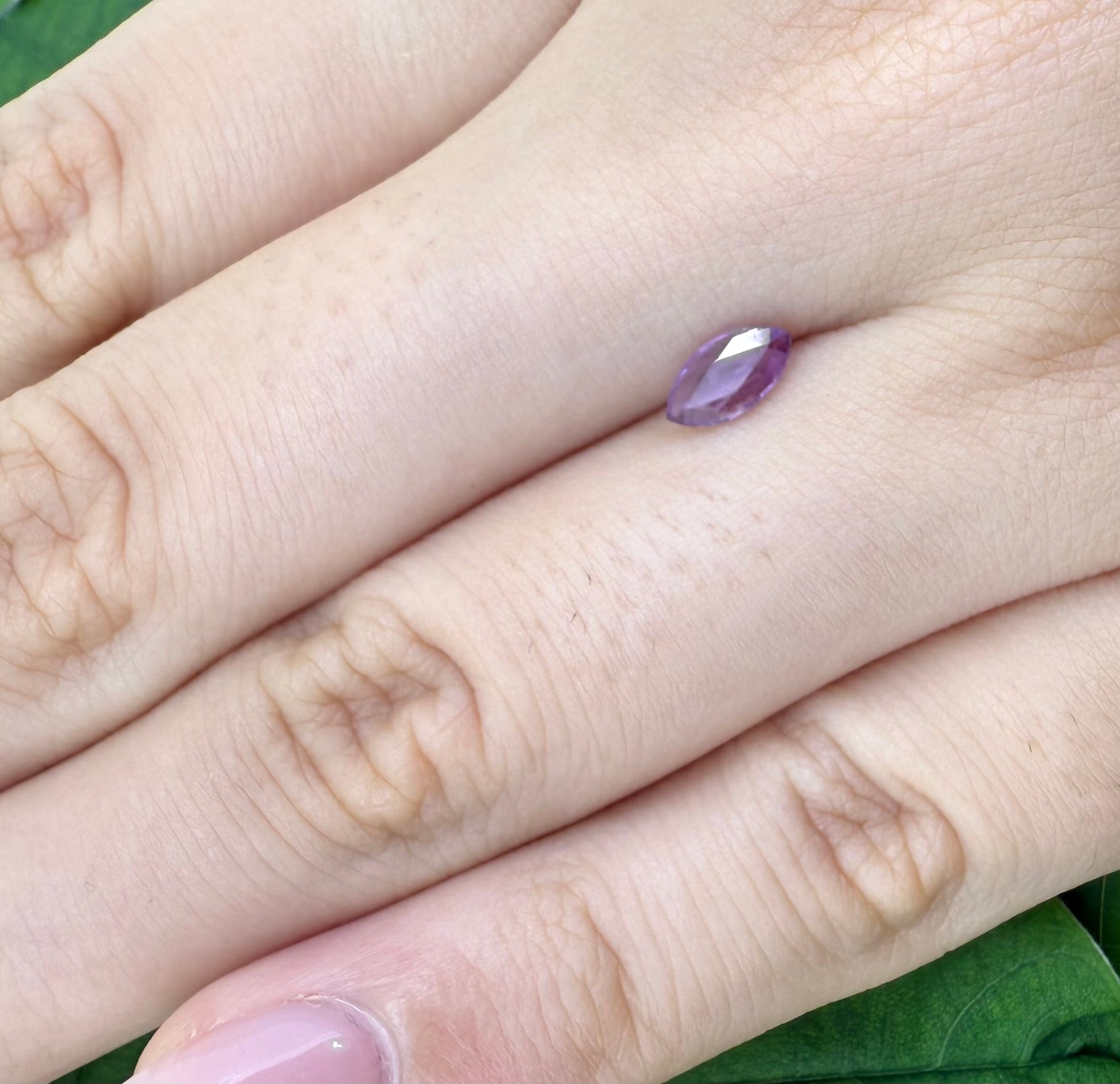 Natural Pink Purple Sapphire gemstone marquise cut