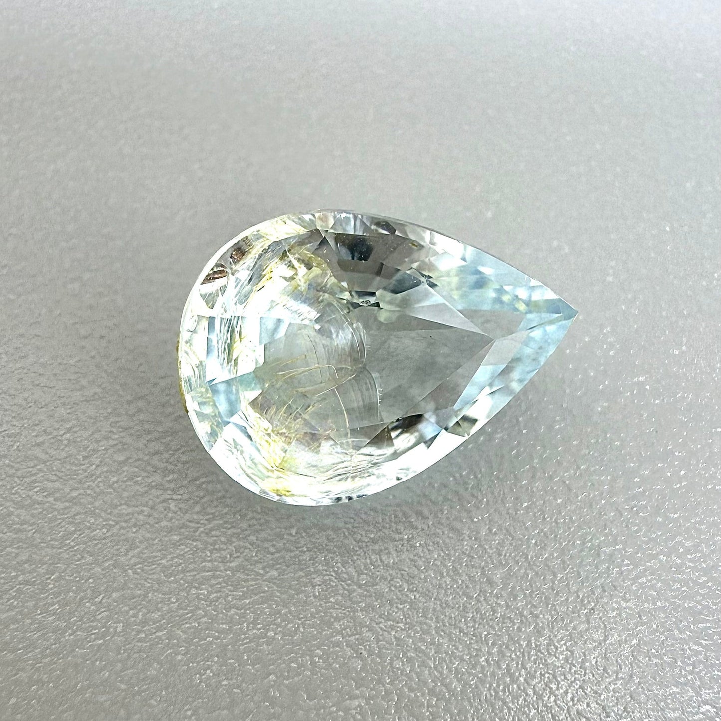 Tri-Color (Blue Yellow White) Aquamarine Pear 1.62 Ct