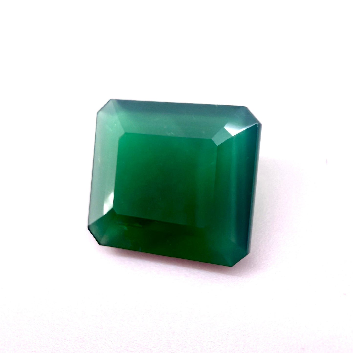 Vibrant Green Chalcedony Emerald cut 13.95 Ct