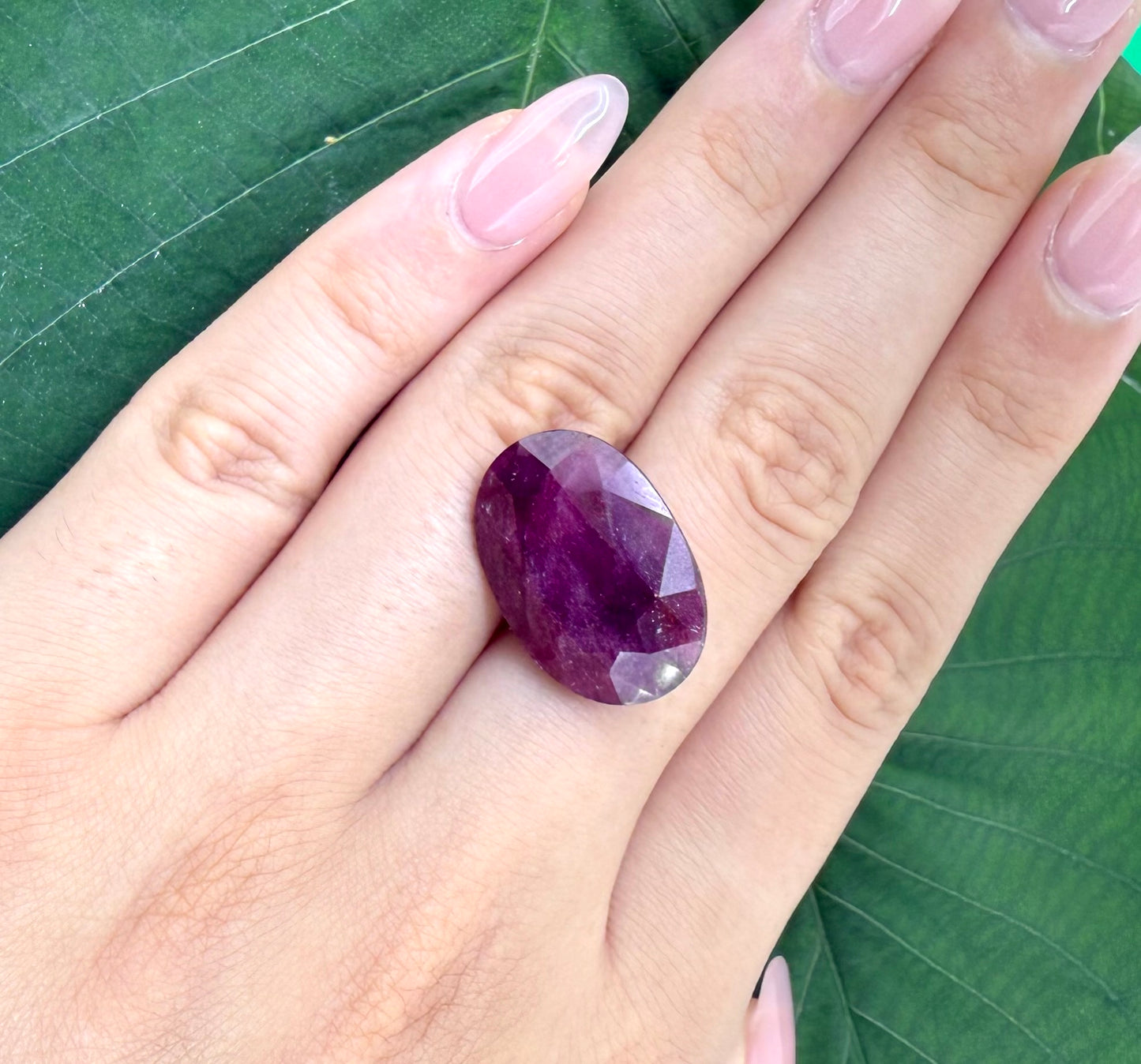 Big Dark Bordeaux Red Ruby Oval 21.8 Ct