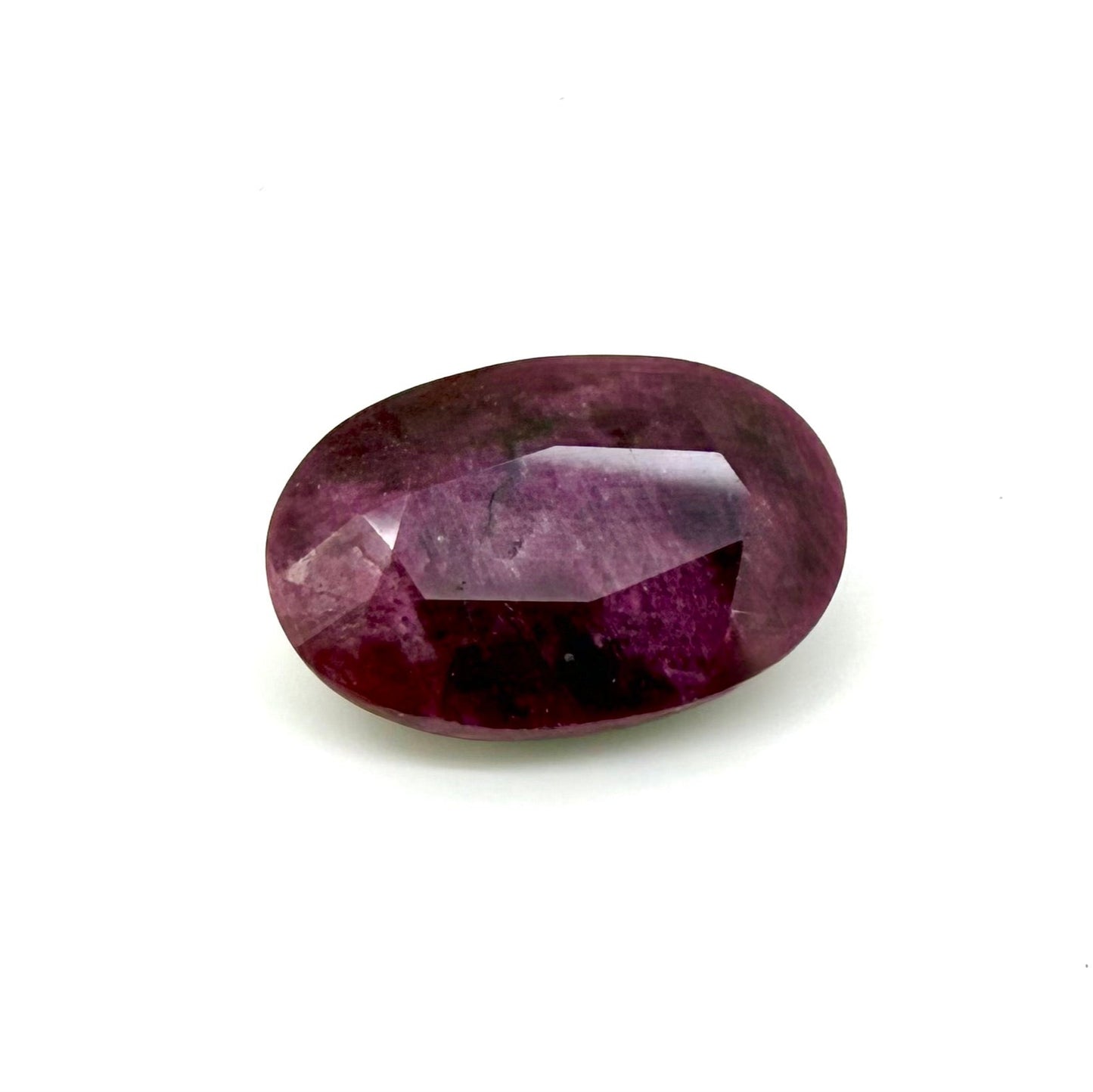 Big Bordeaux Red Marbled Ruby Oval 22.7 Ct