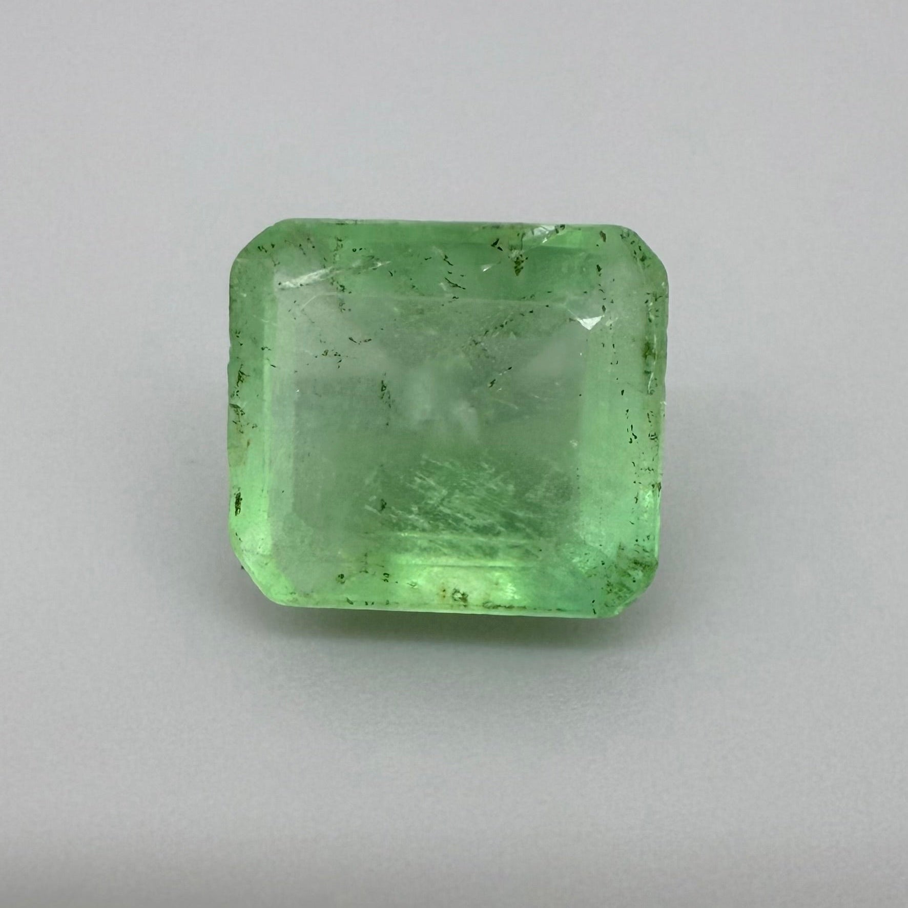 Natural Green Fluorite Emerald Cut