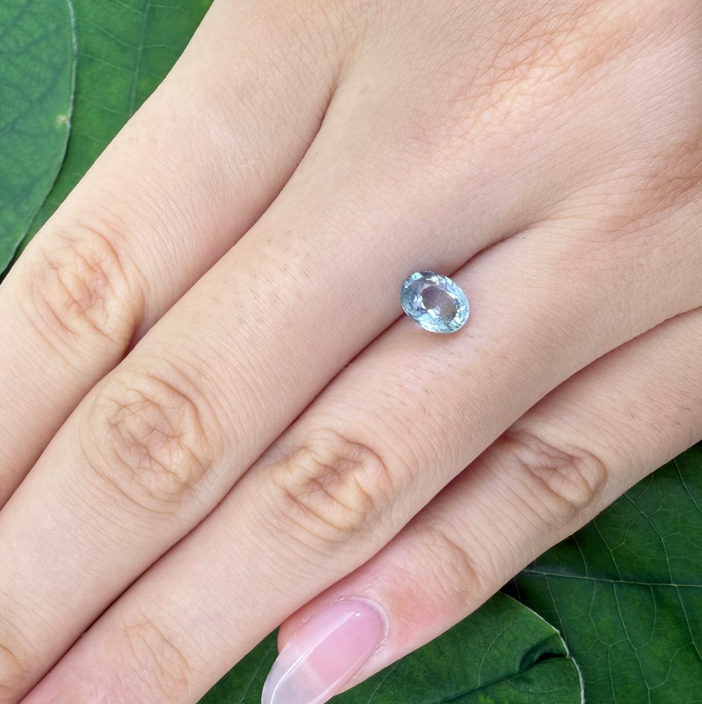 Bi-Color (Pale Green Blue) Sapphire Oval 0.96 Ct
