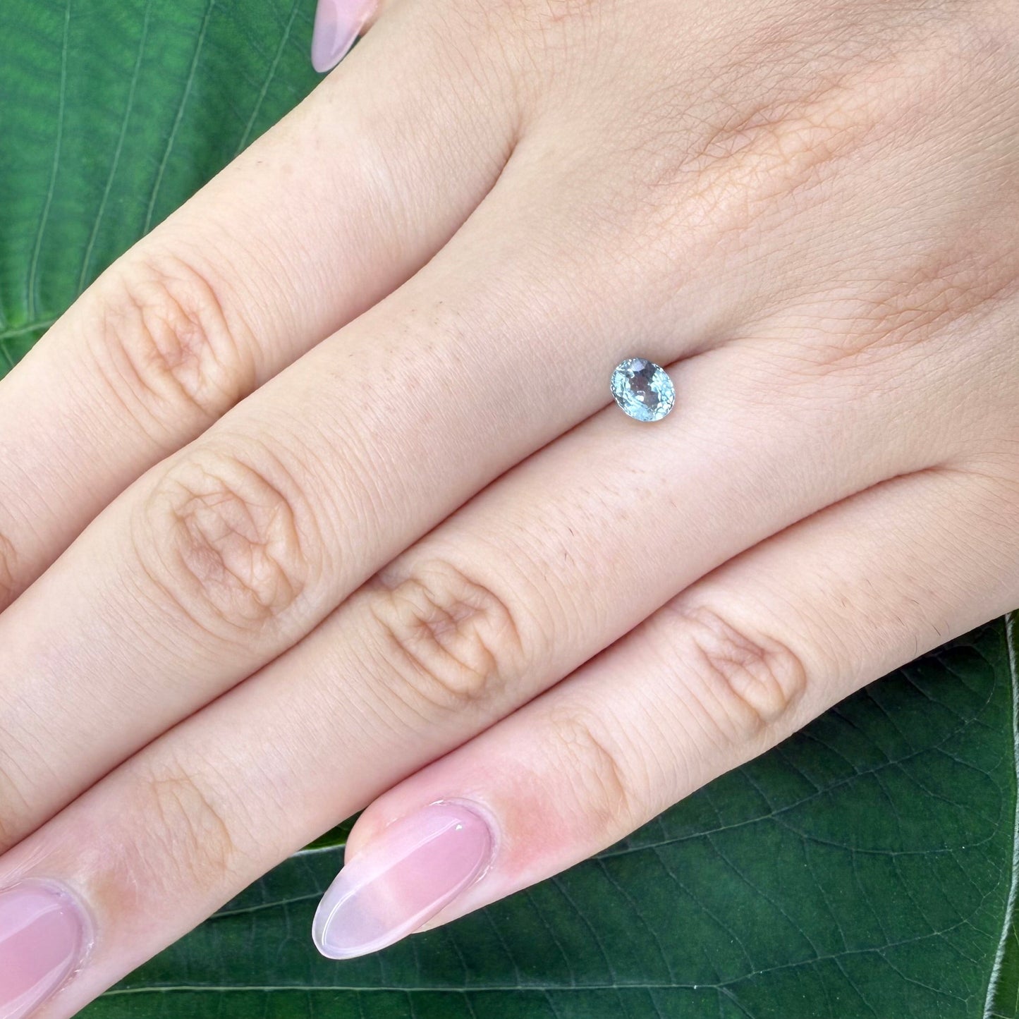 Natural Turquoise Sapphire gemstone, oval cut