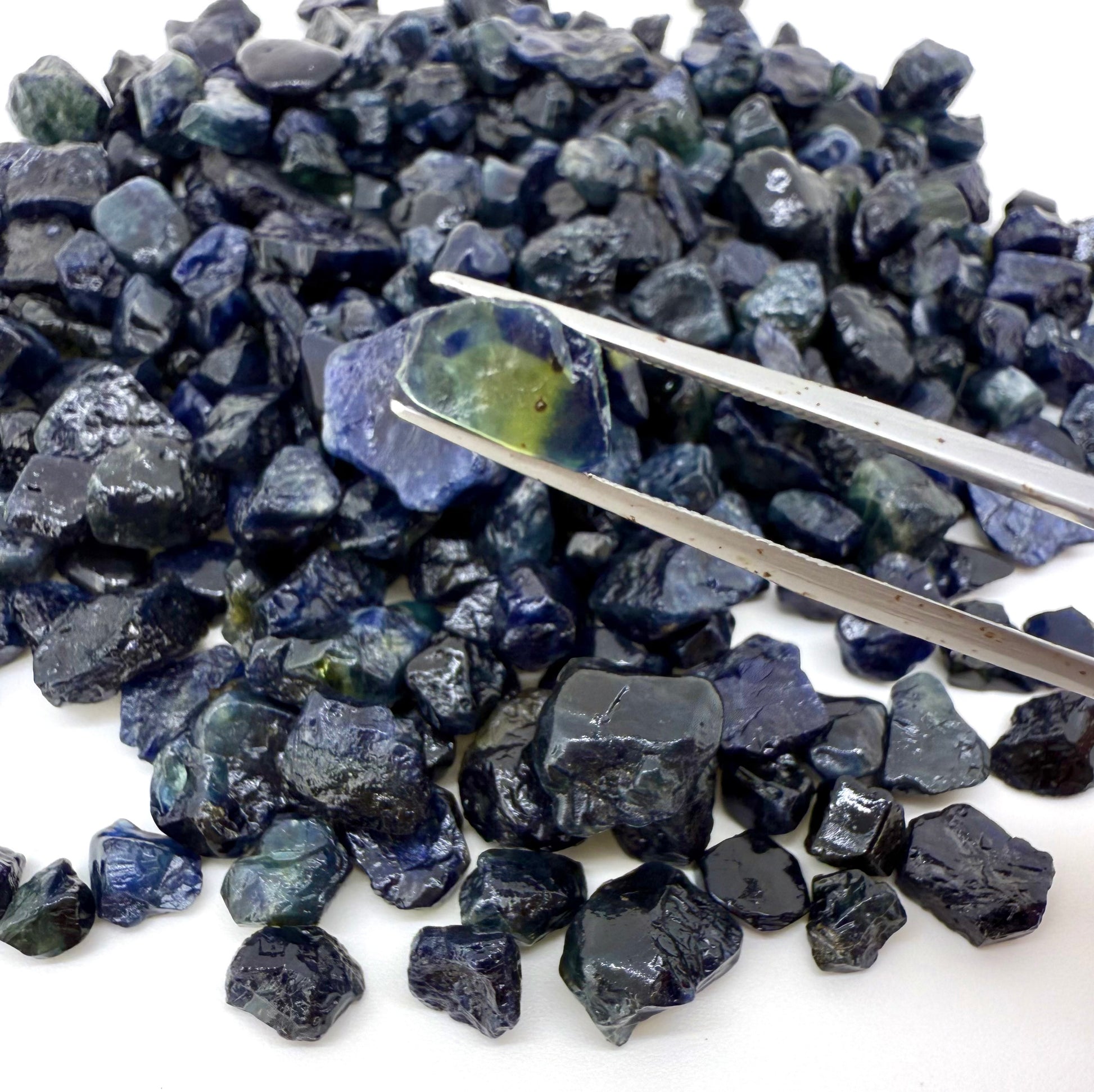 Uncut raw Sapphire gems in natural form, unique collector and artisan jewelry material