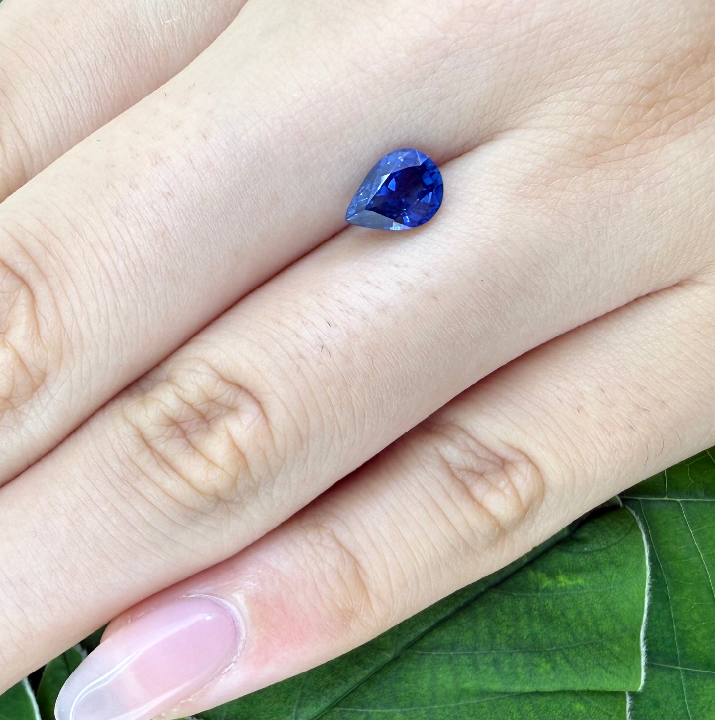 Vibrant Blue Sapphire Pear 1.13 Cts