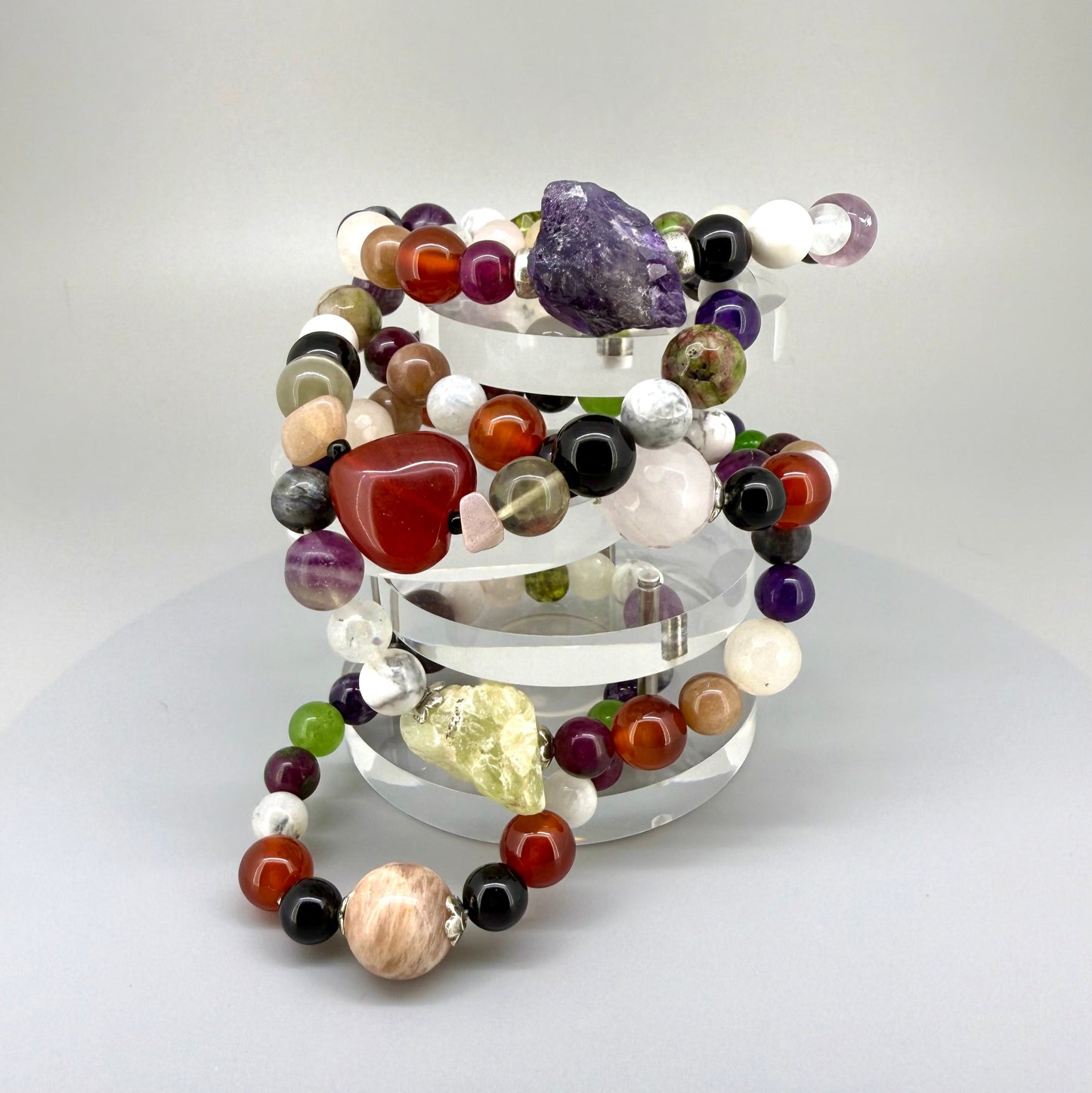 Birthday Bracelets made of natural gemstones, seven designs for each day of the week, handmade spiritual jewelry.