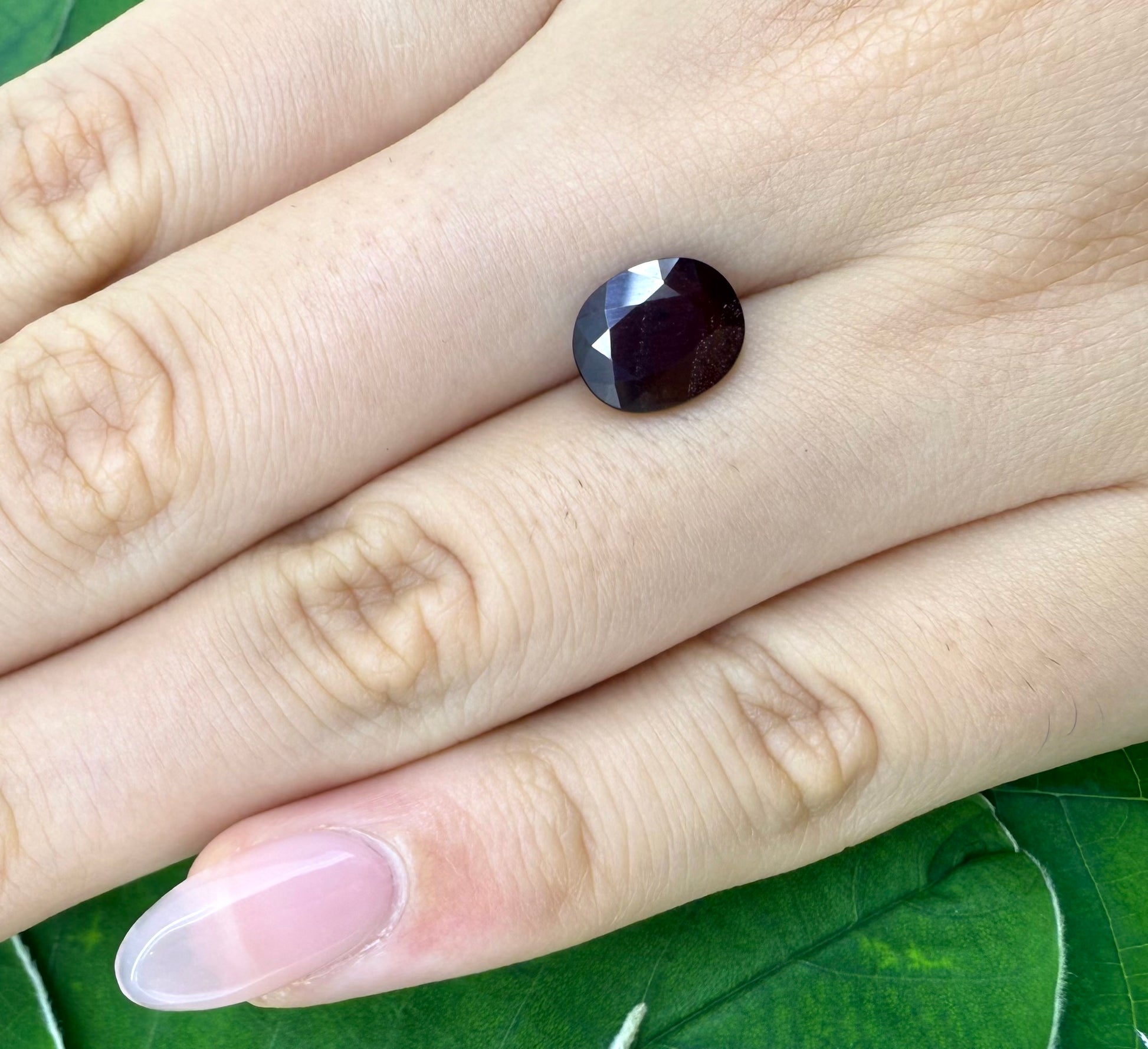 Natural Red Pyrope Garnet gemstone, oval cut