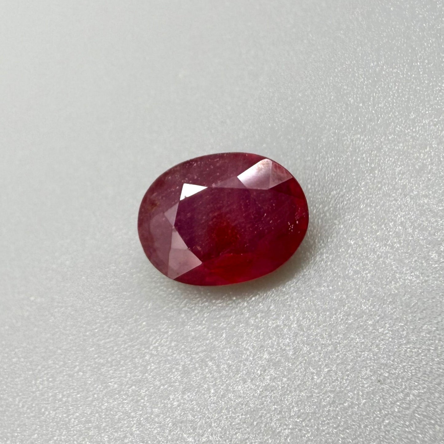 Pinkish Red Ruby Oval 6.3 Ct