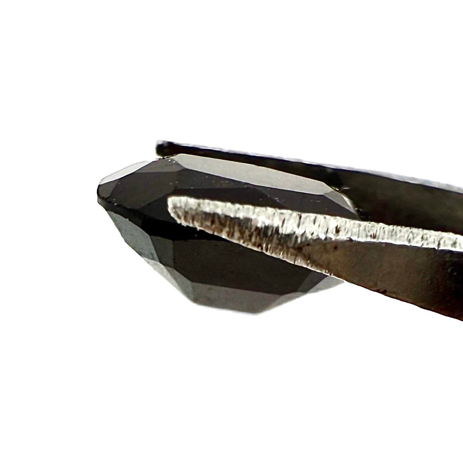 Natural Black Onyx gemstone, oval cut