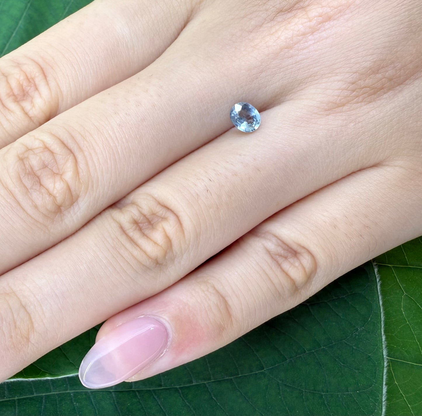 Light Blue Sapphire Oval 0.49 Ct