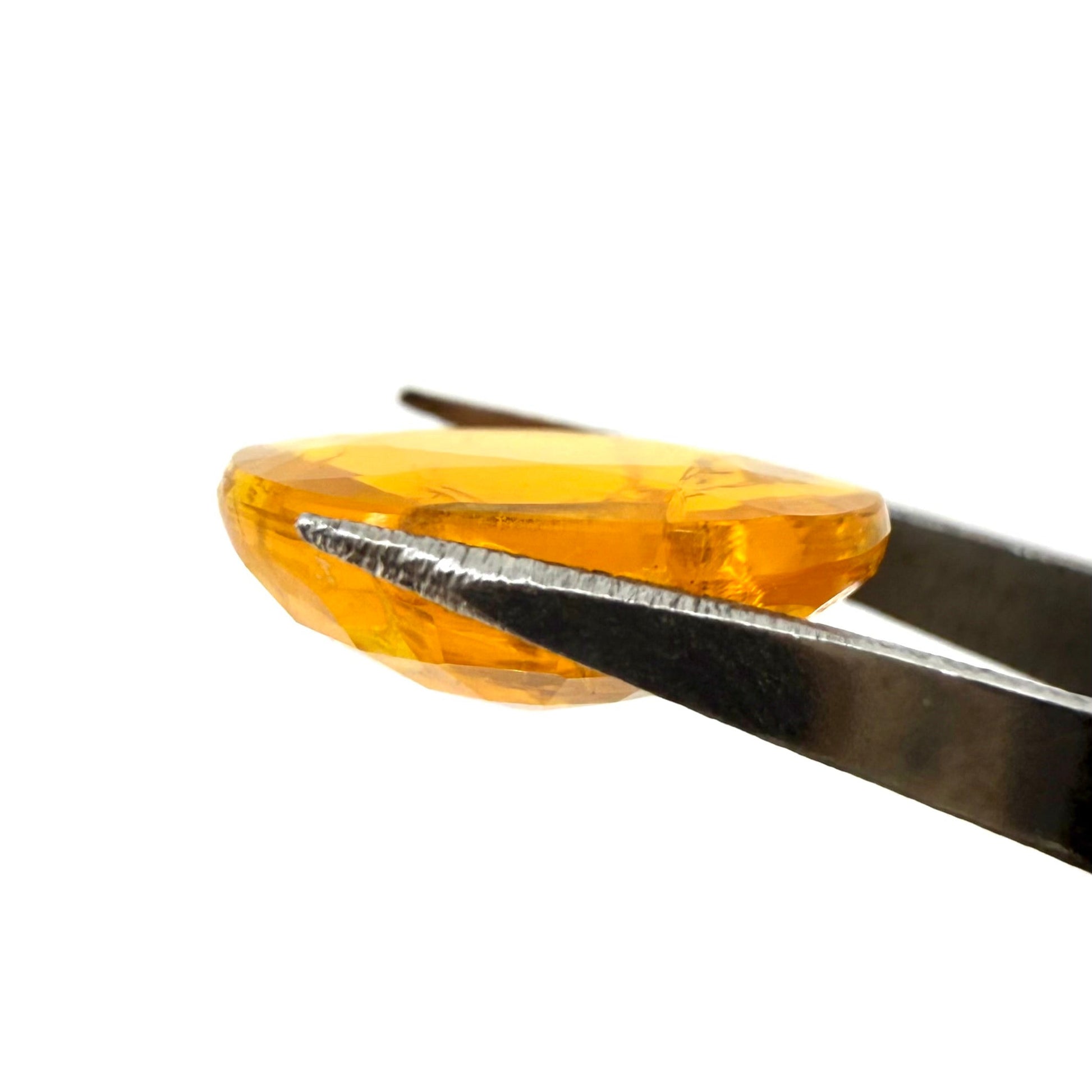 Natural Orange Fire Opal gemstone, oval shape