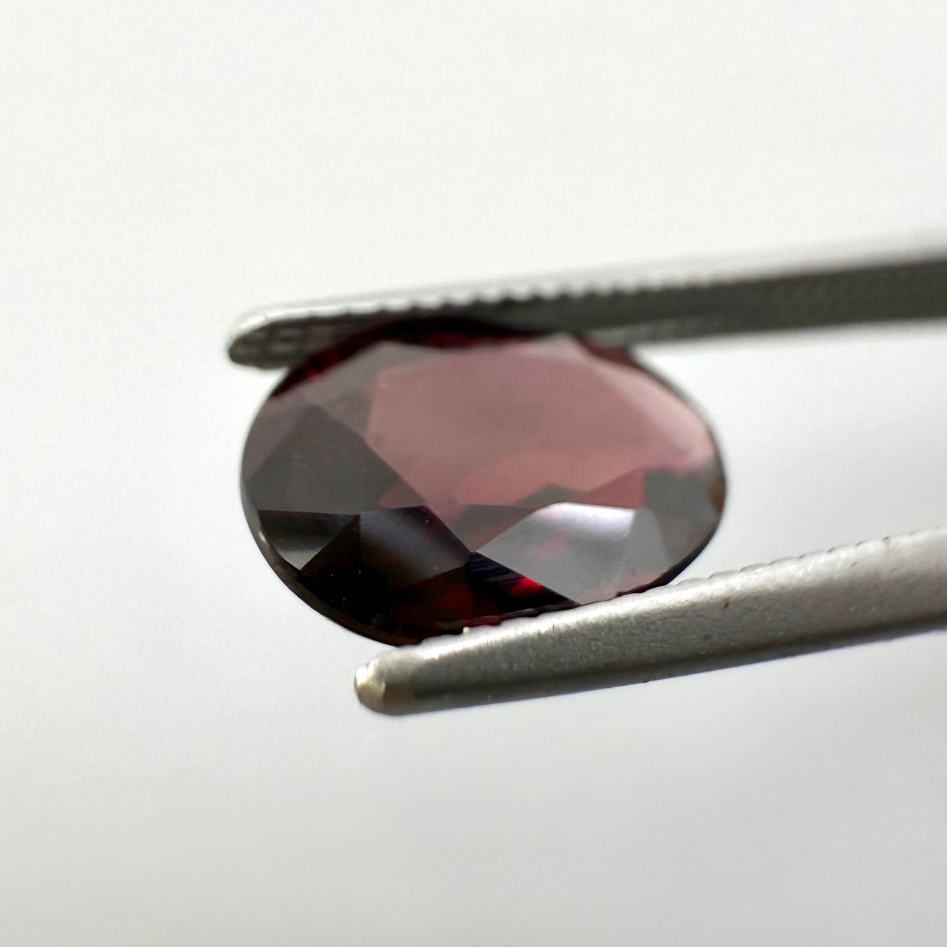Natural Red Rhodolite gemstone, oval cut