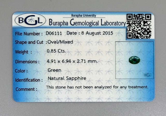 Bi-Color (Green Yellow) Sapphire Oval - 0.85 Ct