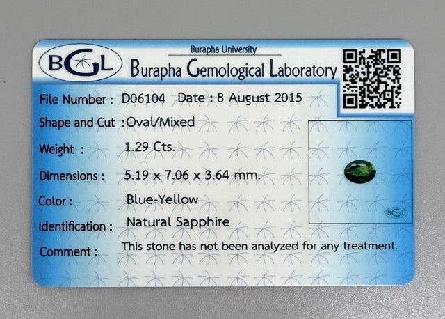 Bi-Color (Blue Yellow) Sapphire Oval - 1.29 Ct