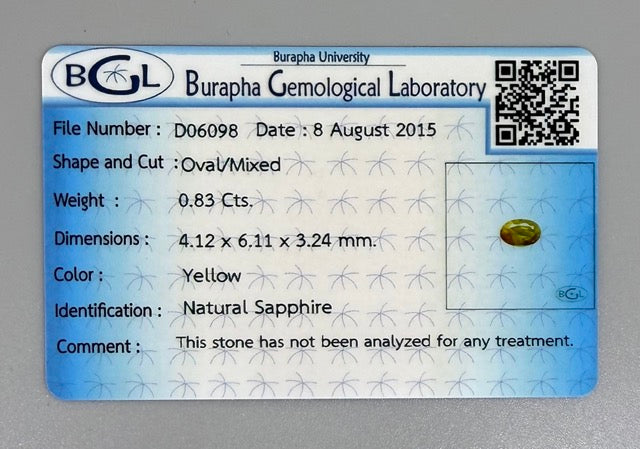 Orange-Yellow Sapphire Oval - 0.83 Ct