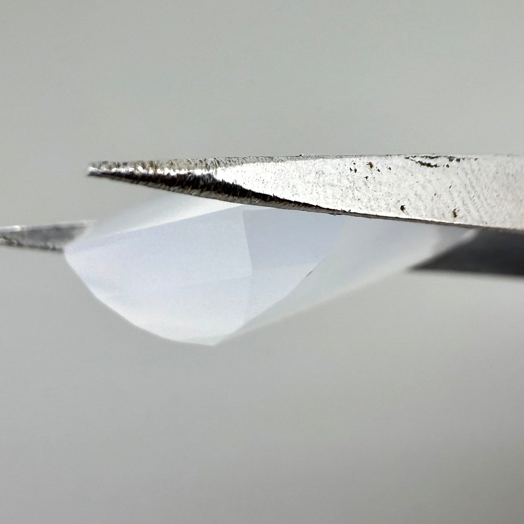 Natural White Chalcedony gemstone, fancy cut
