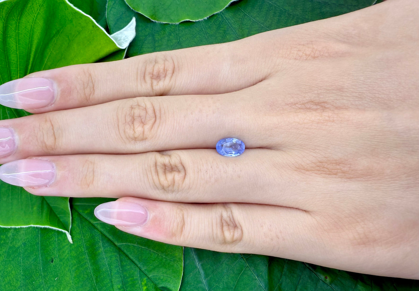 Pale Purplish Blue Sapphire Oval 1.1 Ct