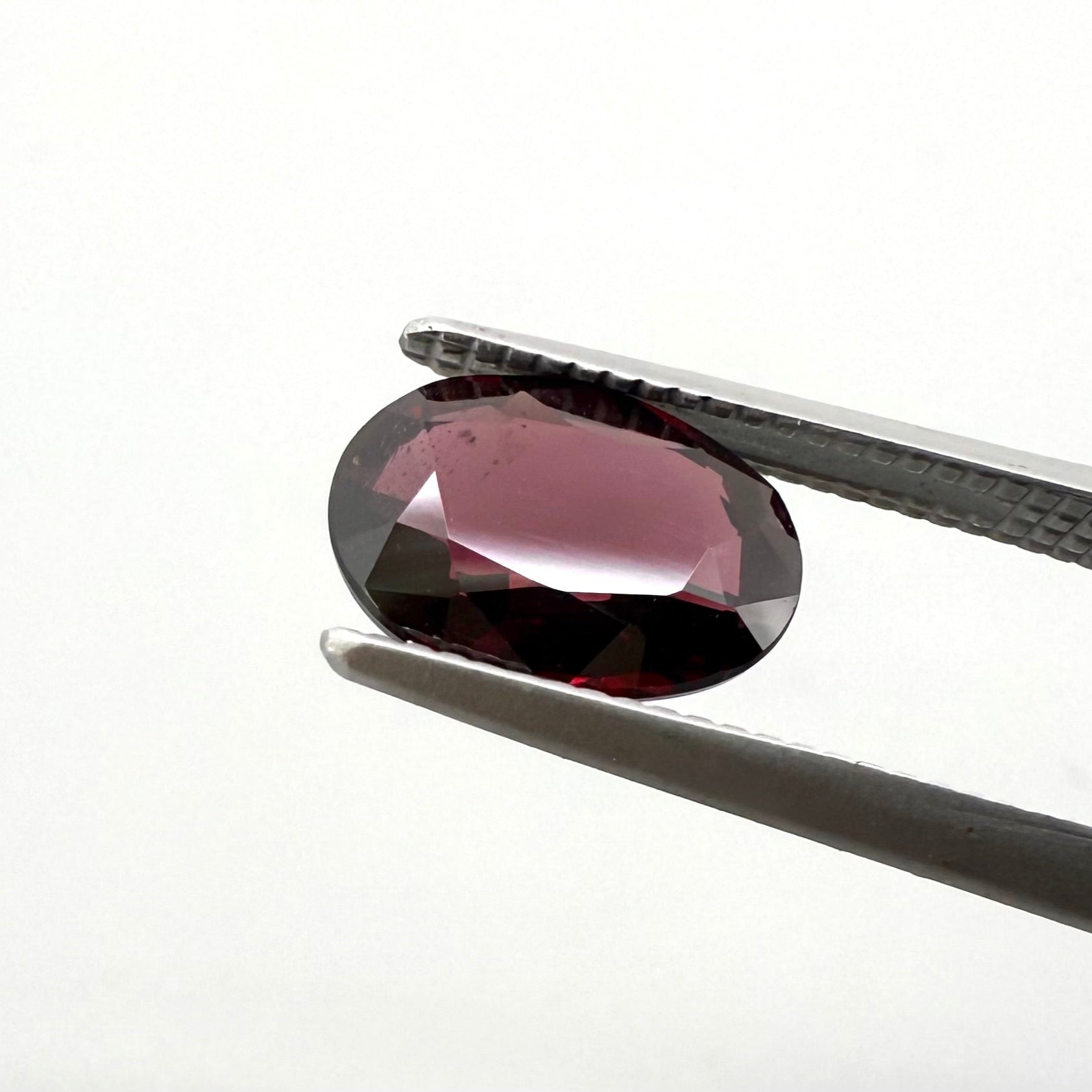 Natural Red Rhodolite gemstone, oval cut