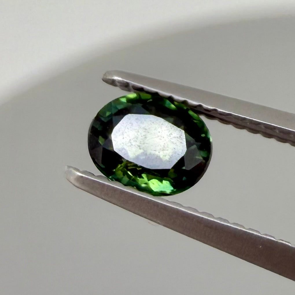 Green Hues Sapphire Oval 0.48 Ct