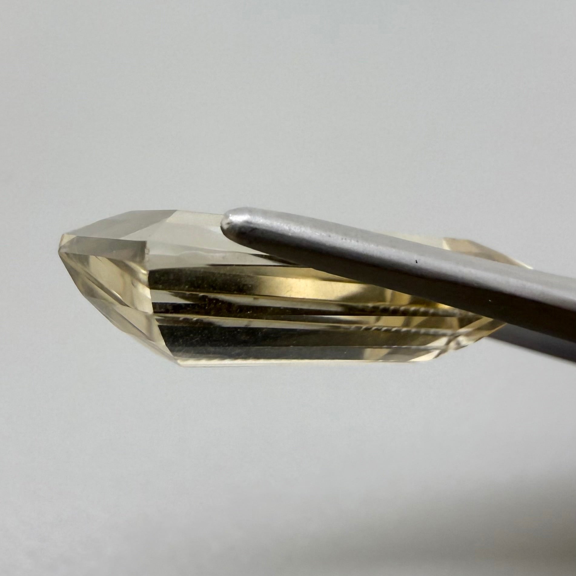 Loose Champagne Citrine gemstone, baguette cut