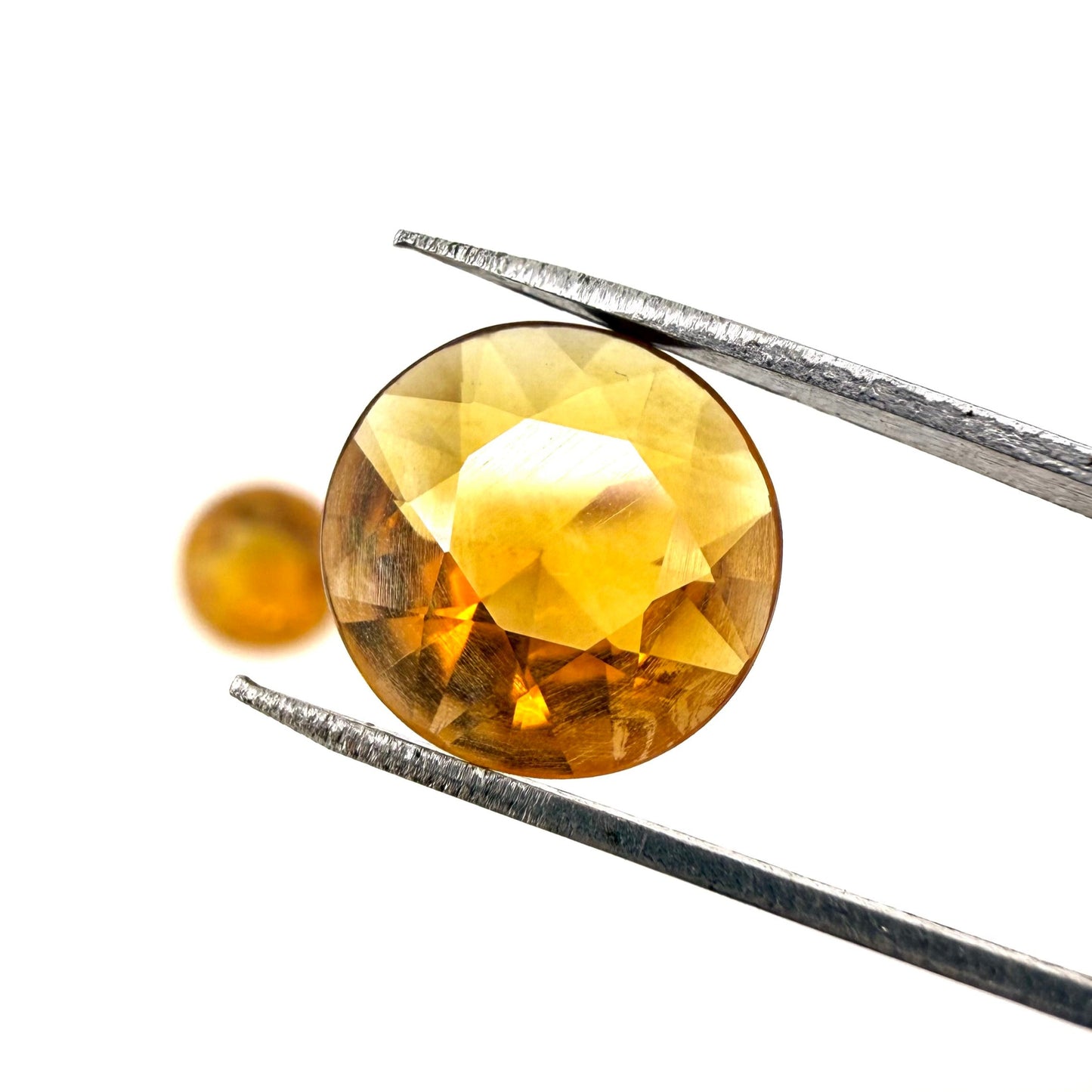 Madeira Citrine Set Round 6.9 Ct