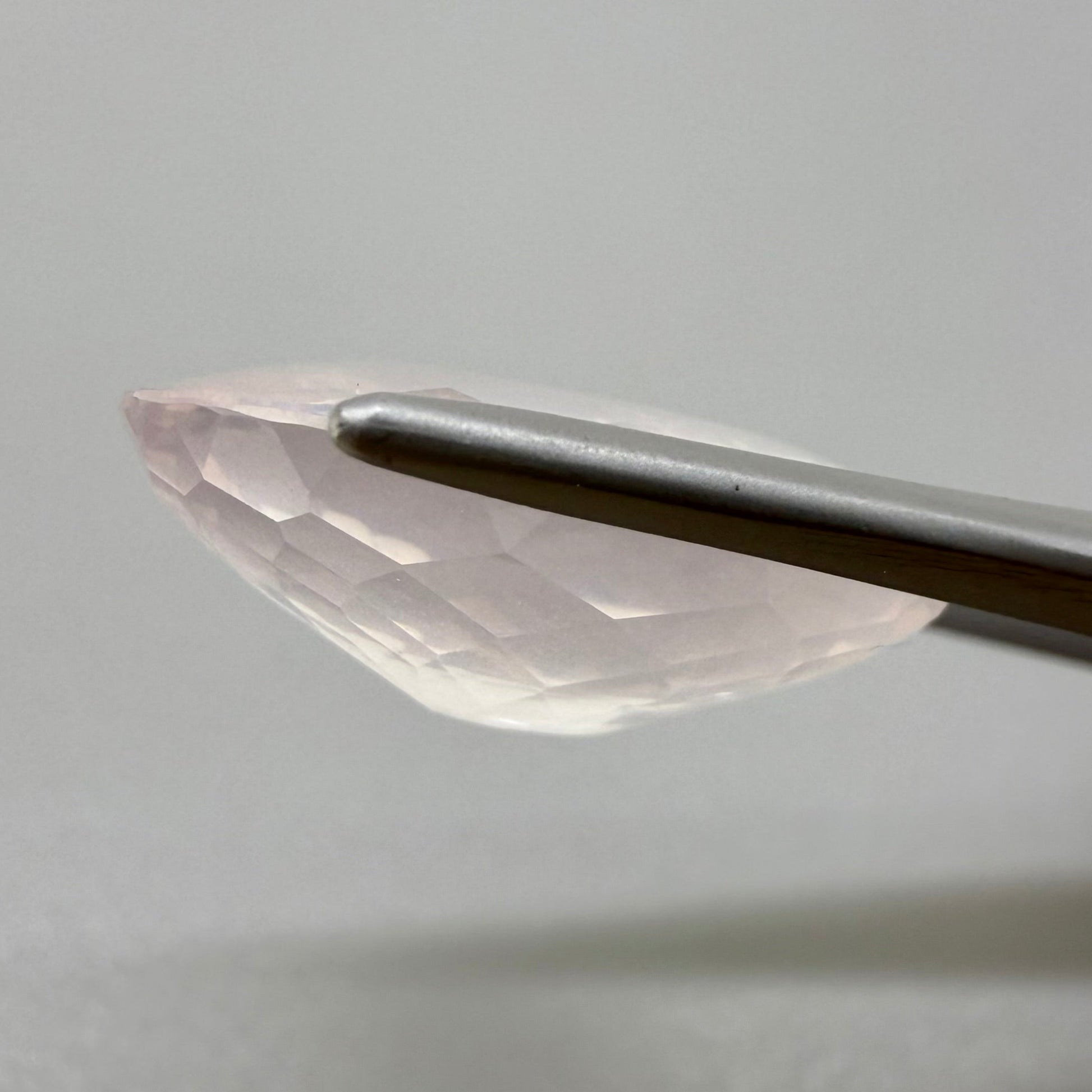 Loose Pale Pink Rose Quartz gemstone, oval shape