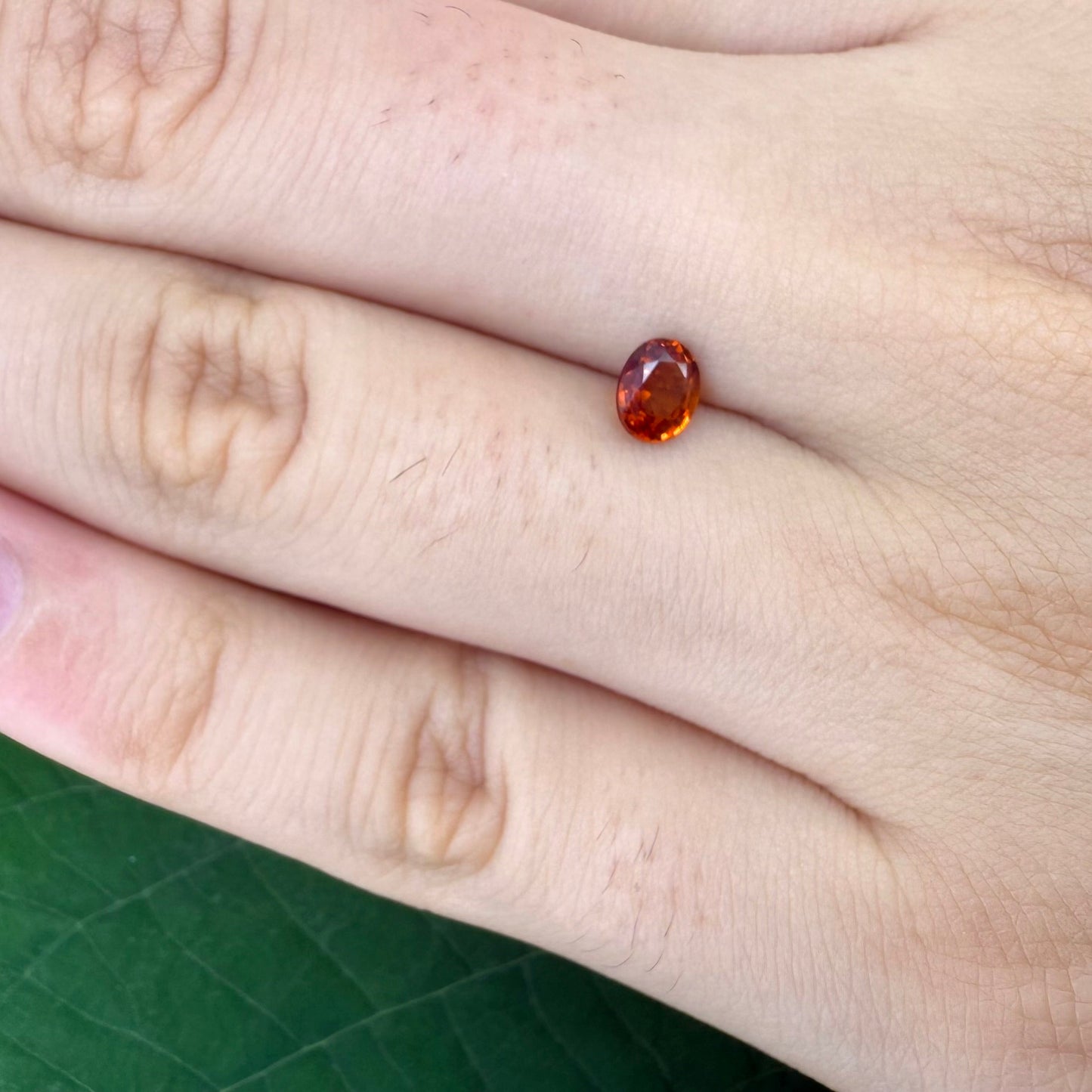 Loose Fiery Orange Spessartine gemstone, oval cut