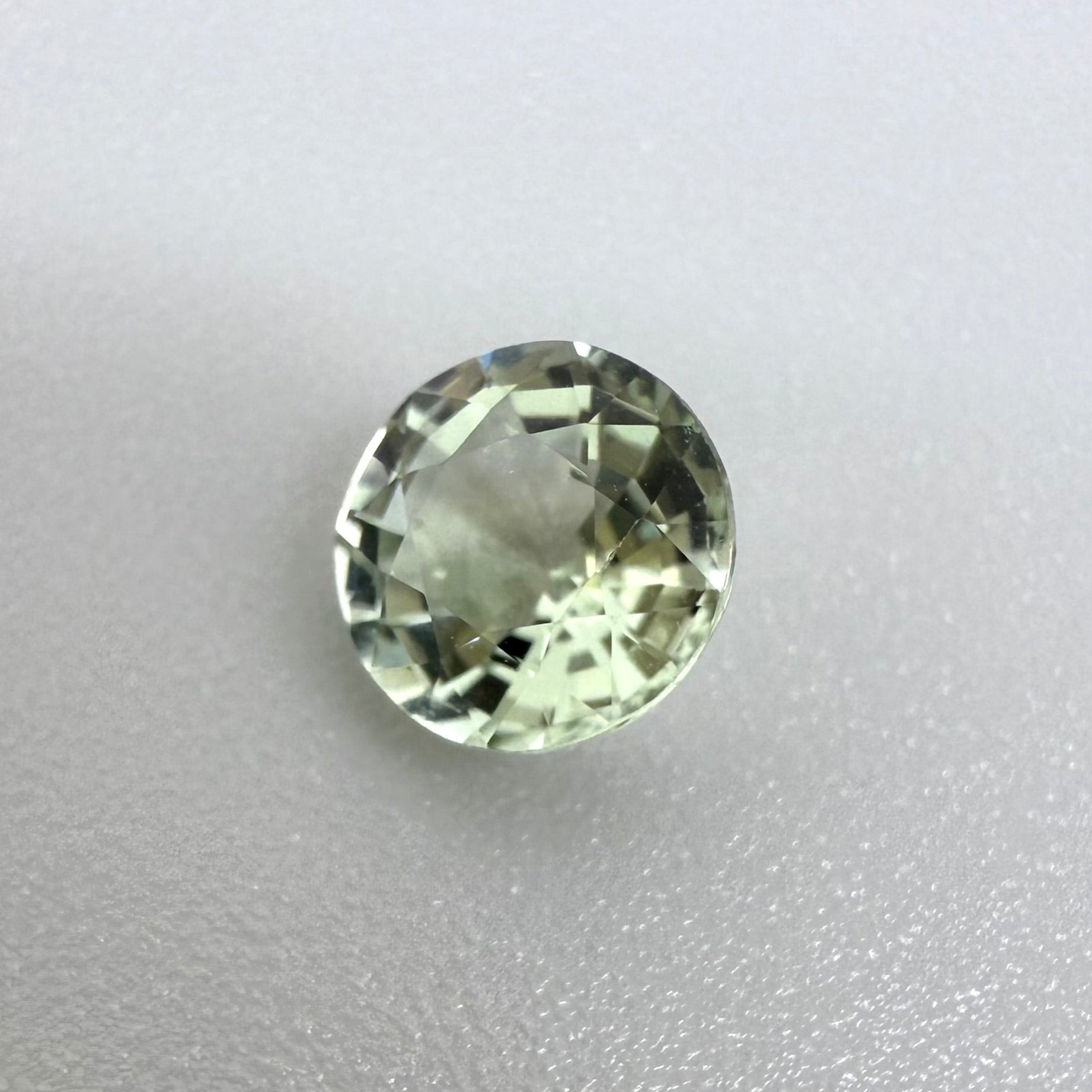 Natural Pale Green Prasiiolite gemstone, round