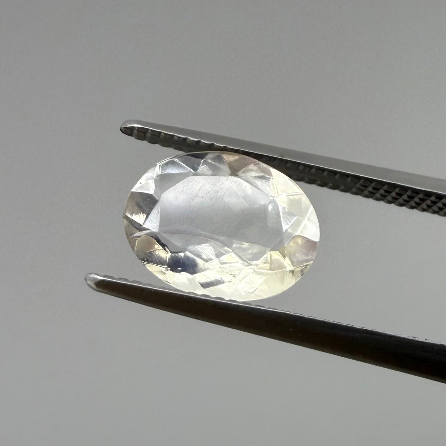 Natural White Opal gemstone, oval shape
