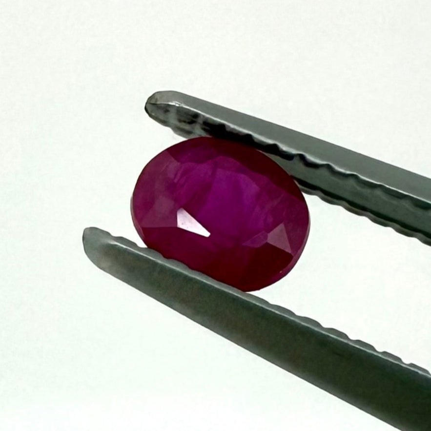 Pinkish Red Ruby Oval 0.32 Ct
