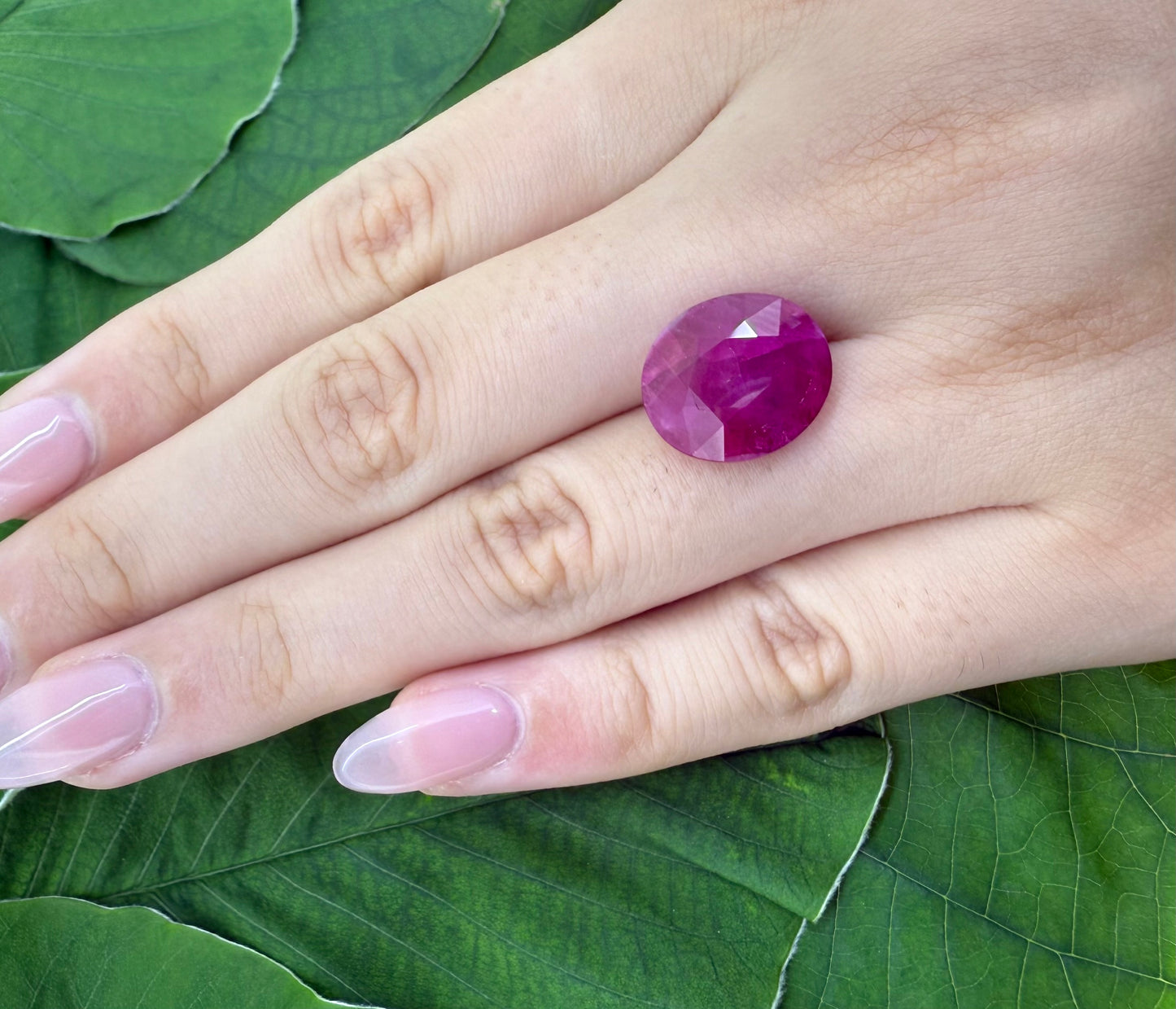 Pinkish Red Ruby Oval 11.94 Ct