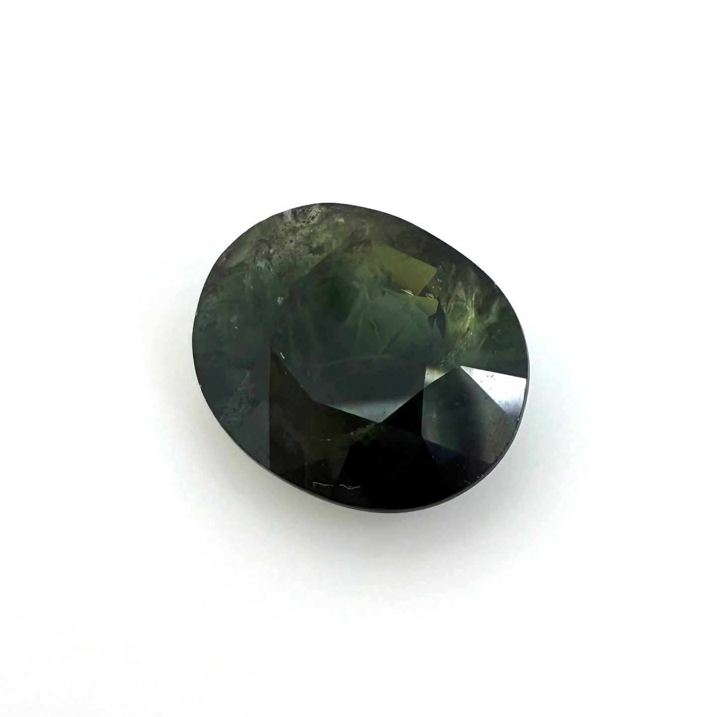 Dark Green Sapphire Oval 4.34 Ct
