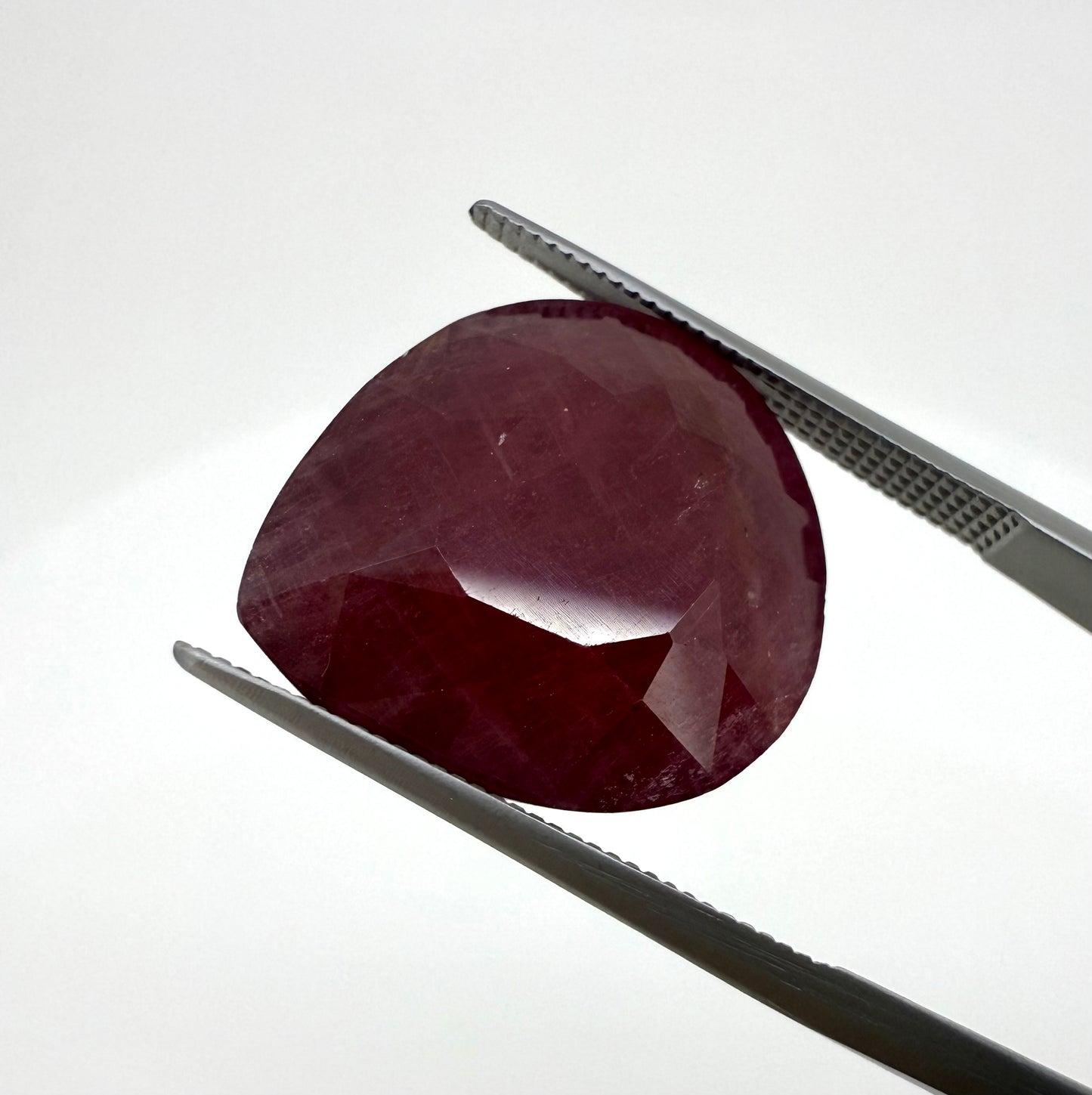 Big Dark Rusty Red Ruby Pear 21.6 Ct