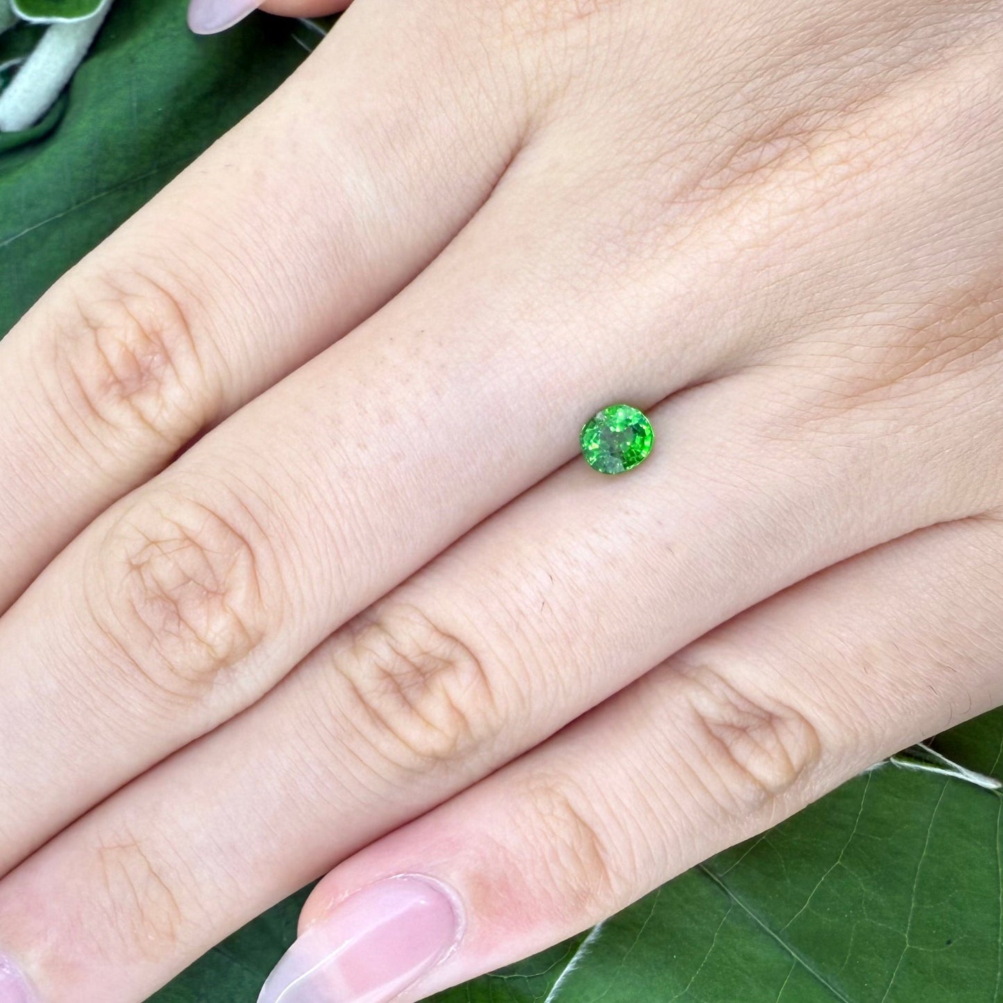 Natural Vibrant Green Tsavorite gemstone, oval cut
