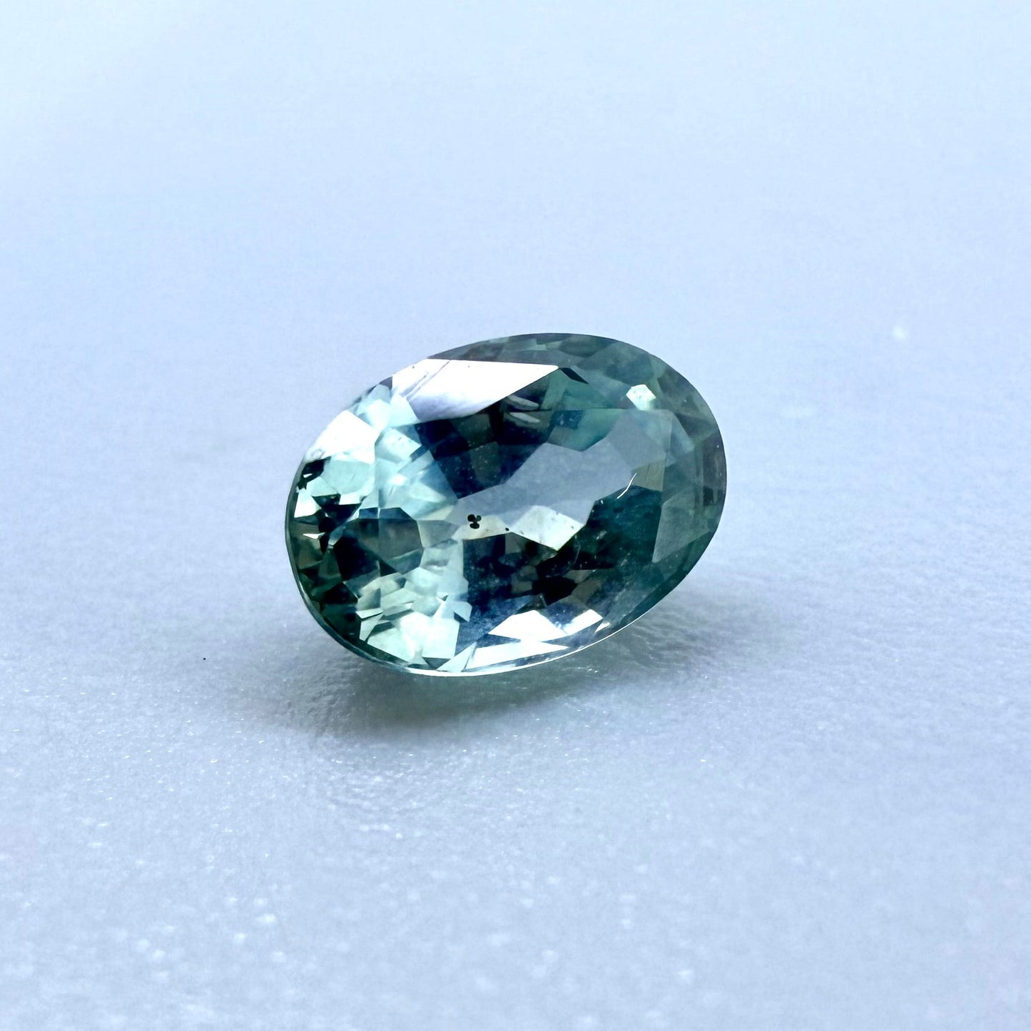 Pastel Turquoise Sapphire Oval 0.7 Ct