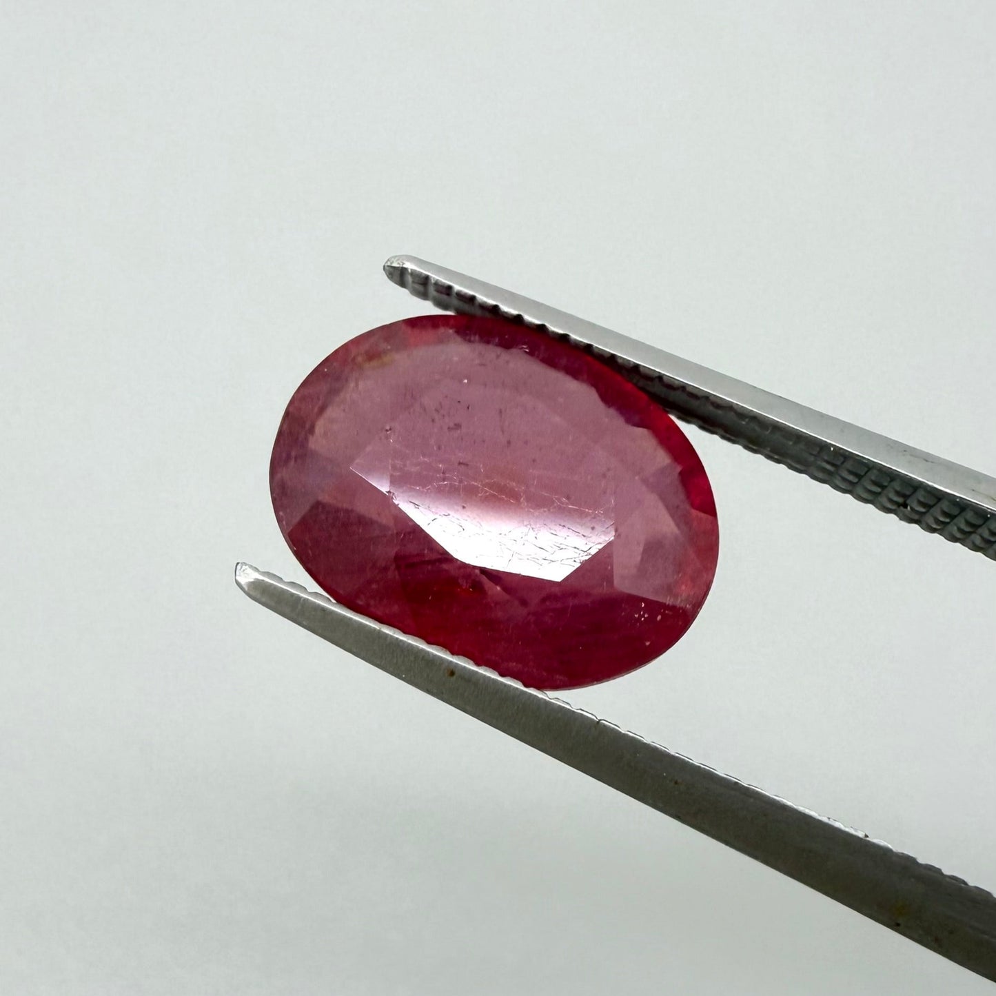 Pinkish Red Ruby Oval 6.3 Ct