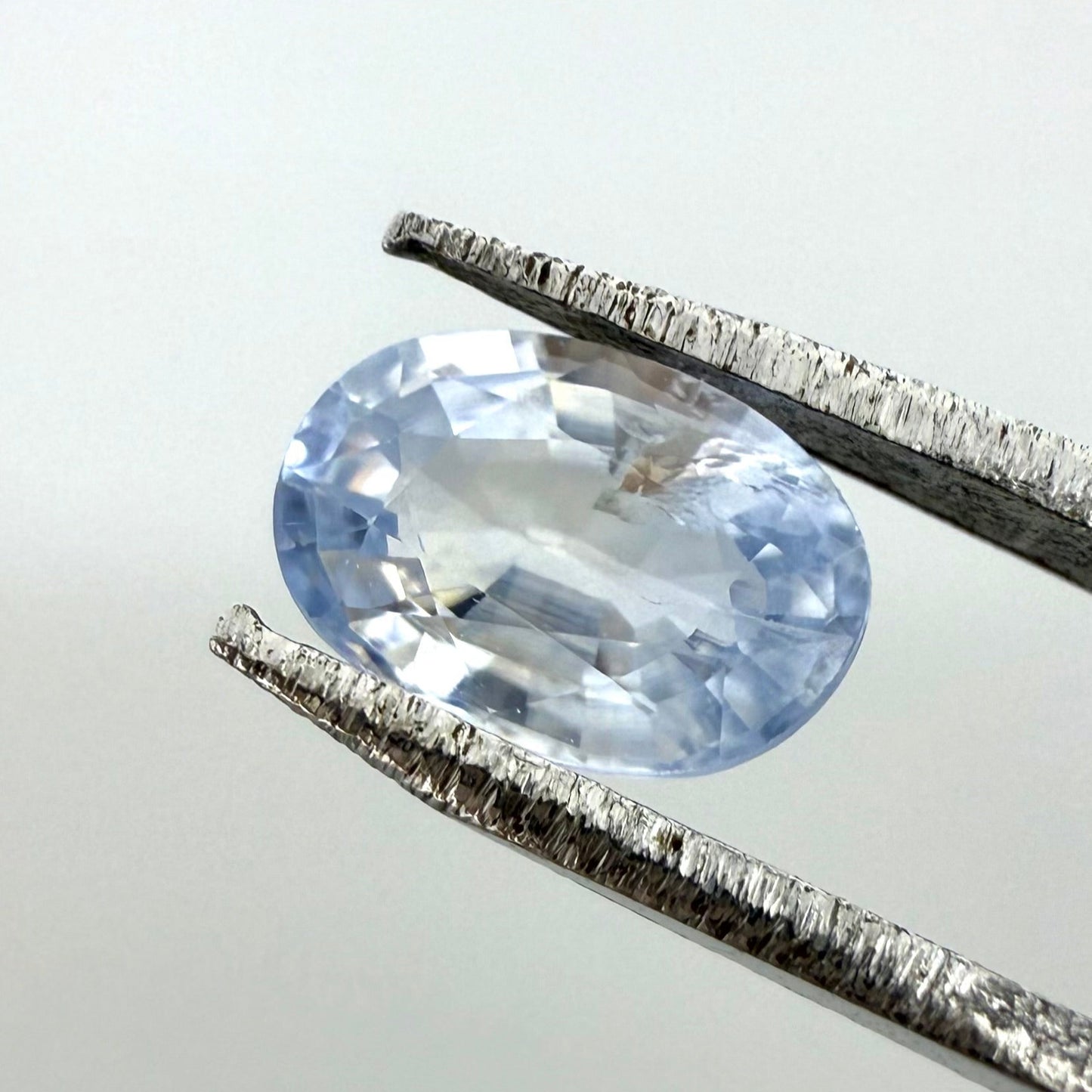 Pale Blue Sapphire Oval 0.63 Ct