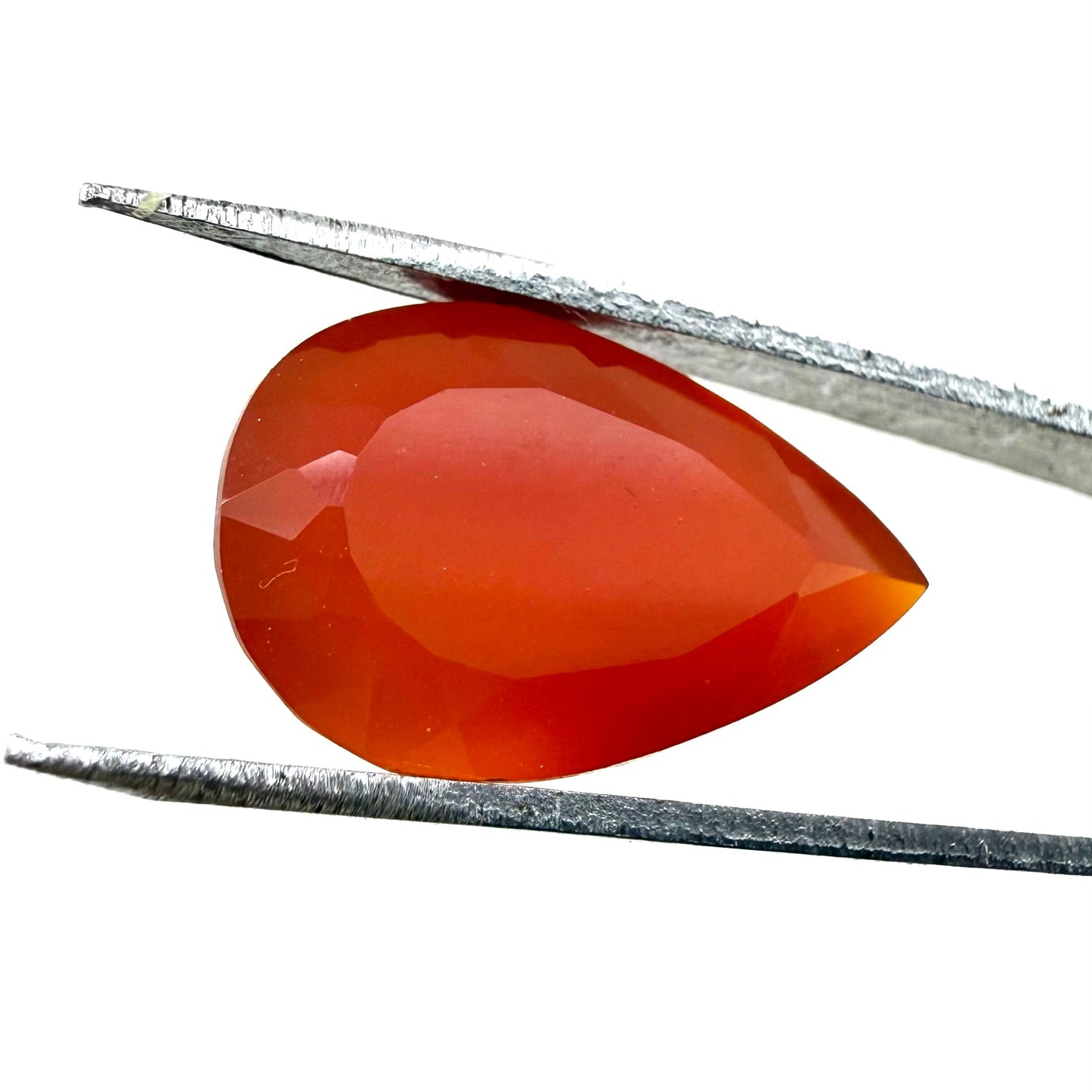 Fiery Orange Chalcedony Pear 5.6 Ct